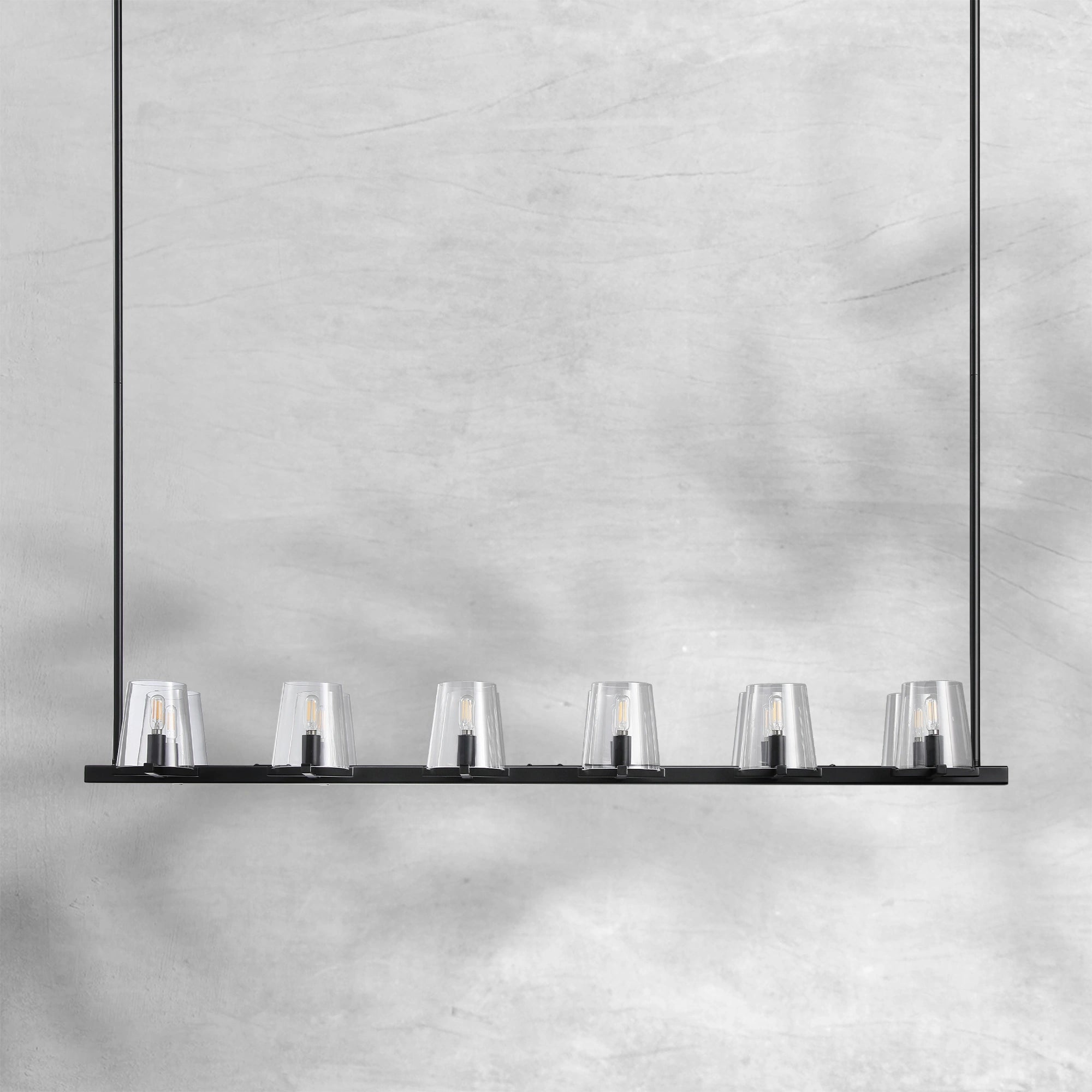 Paricia Glass Linear Chandelier 49"60"