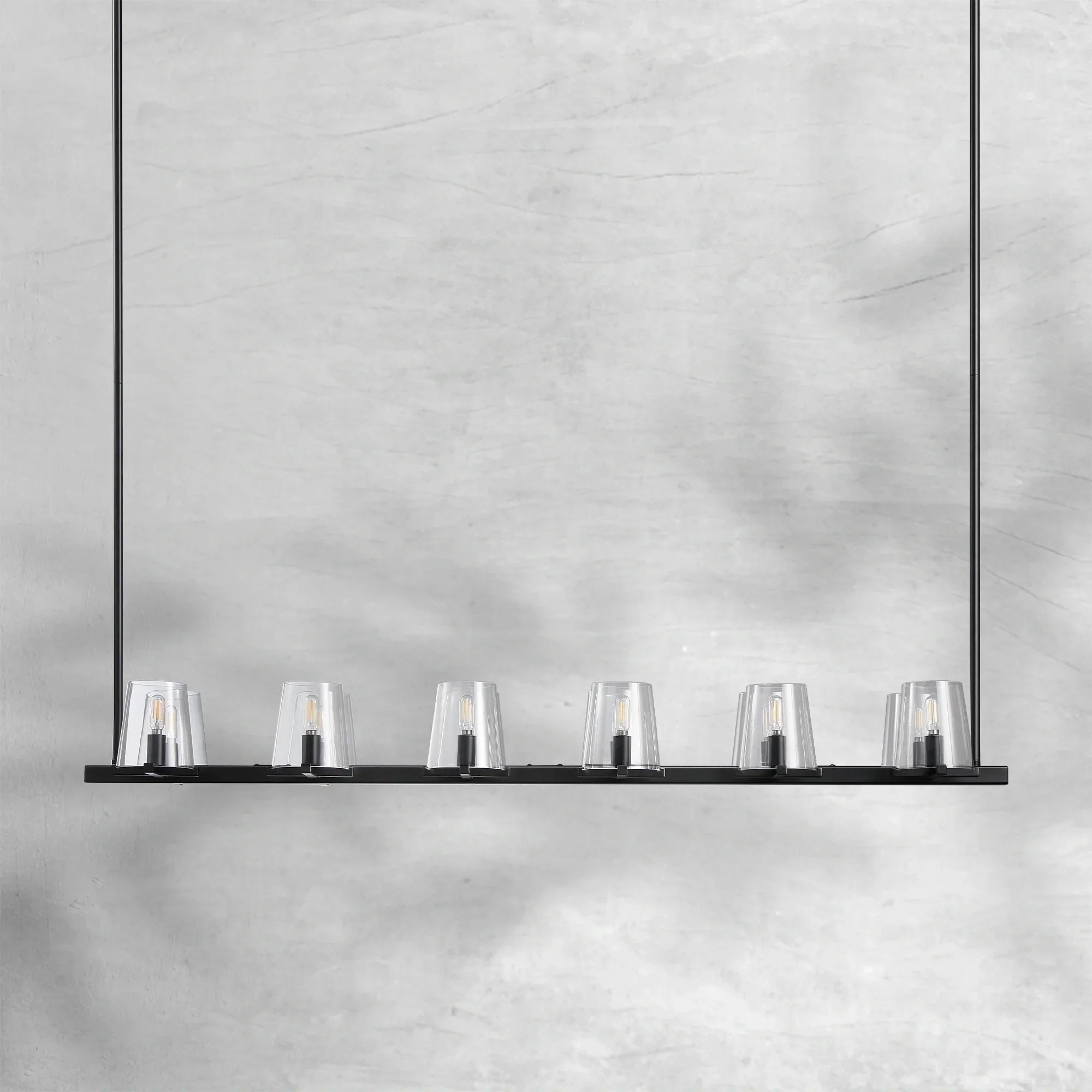 Paricia Glass Linear Chandelier 49"60"