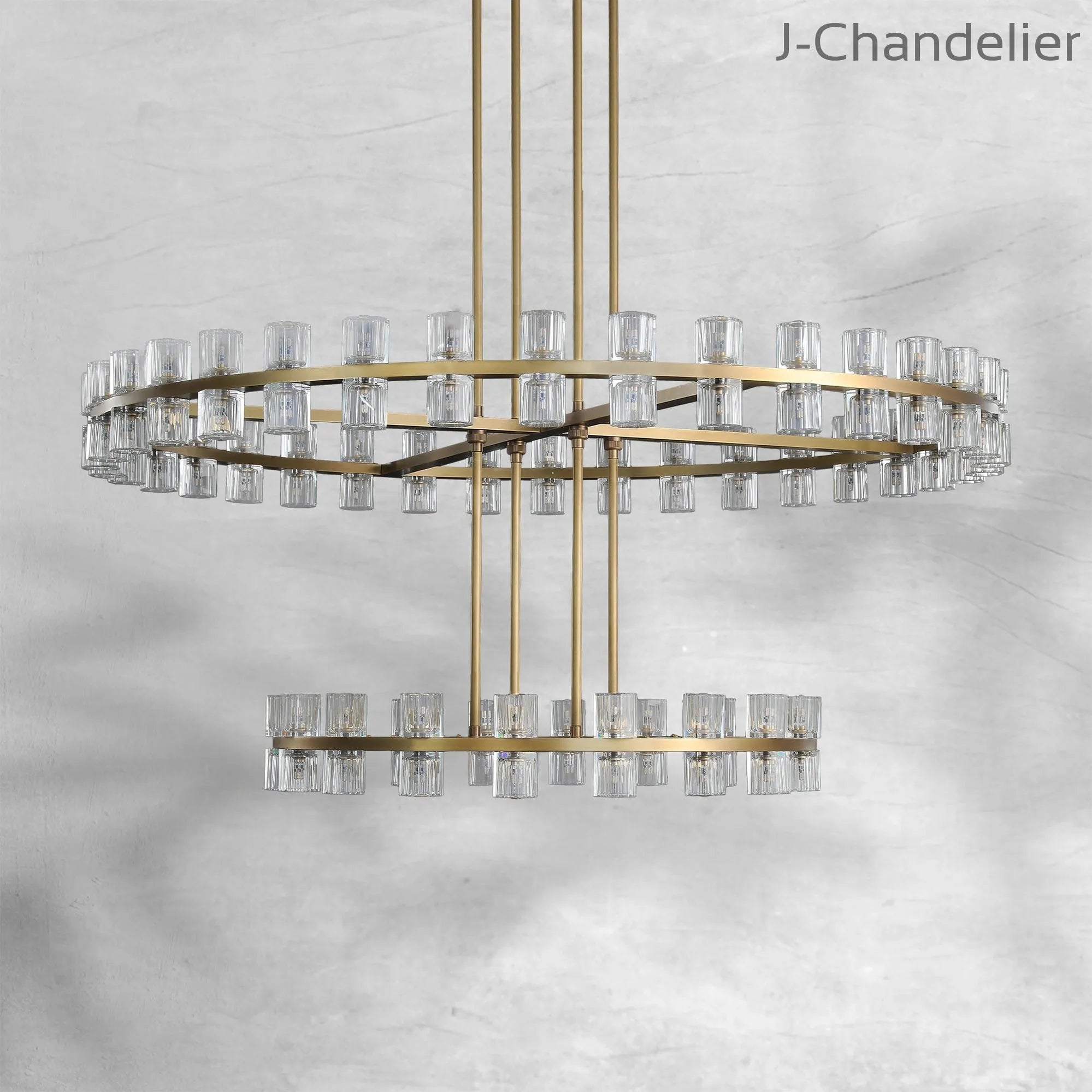 Arcachen Crystal Round 2-Tier Chandelier 60"