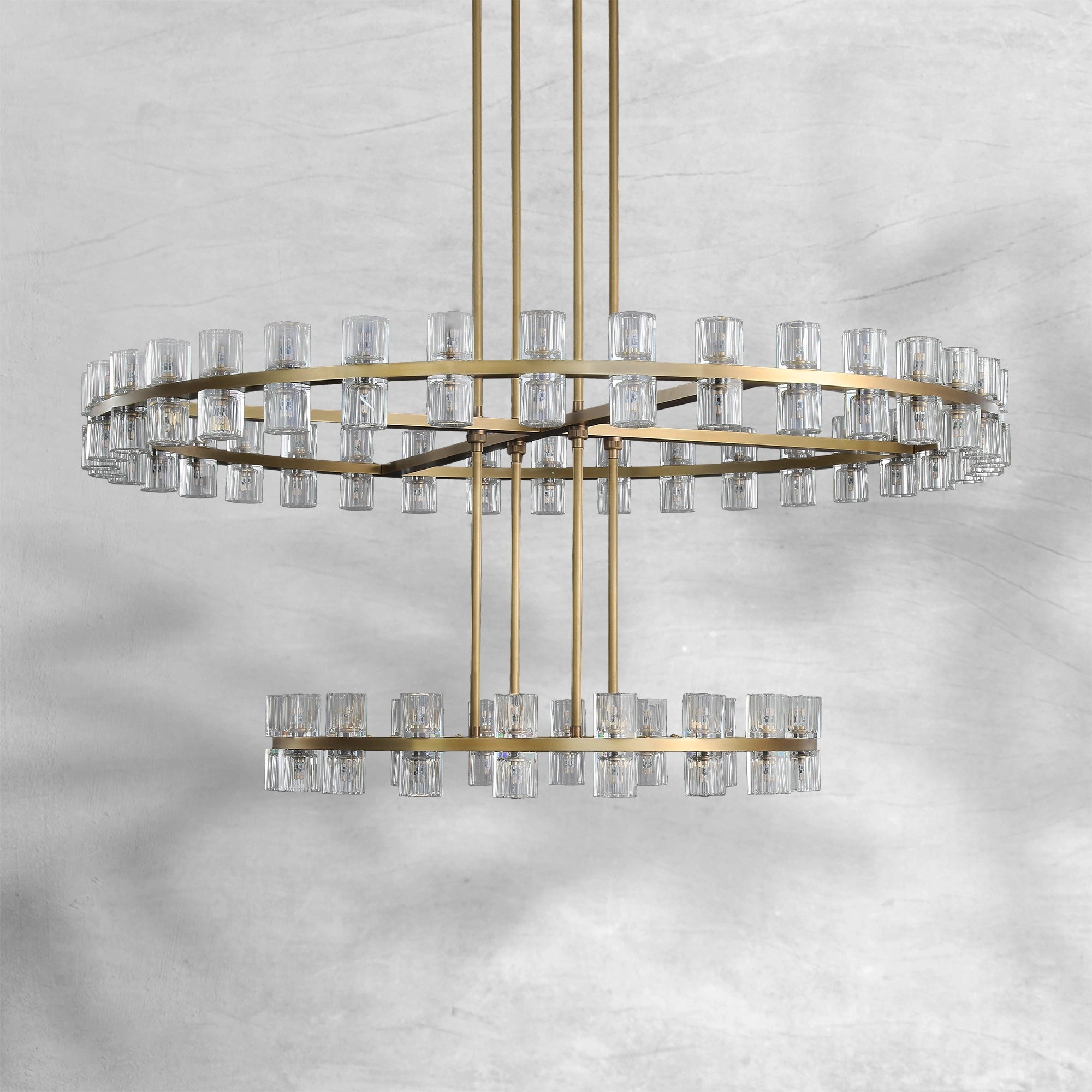 Arcachen Crystal Round 2-Tier Chandelier 60"