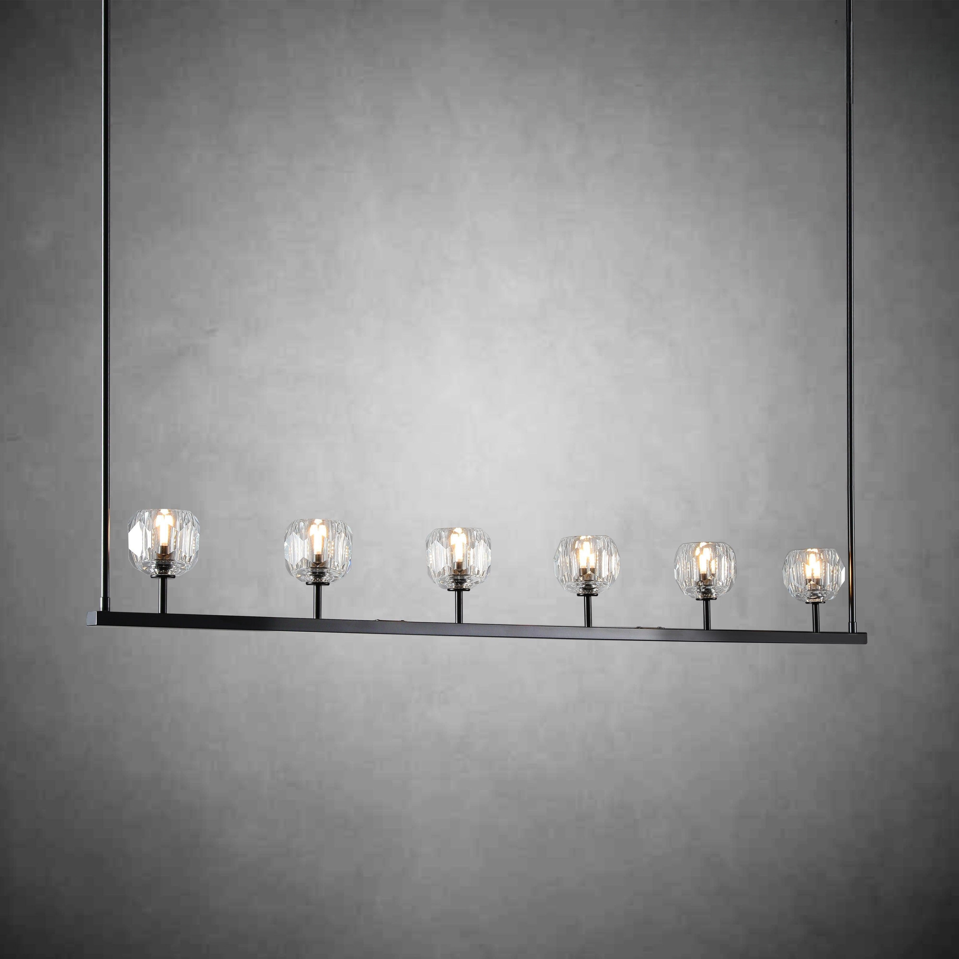 Bille De Crystal Ball Linear Chandelier 48” 60"
