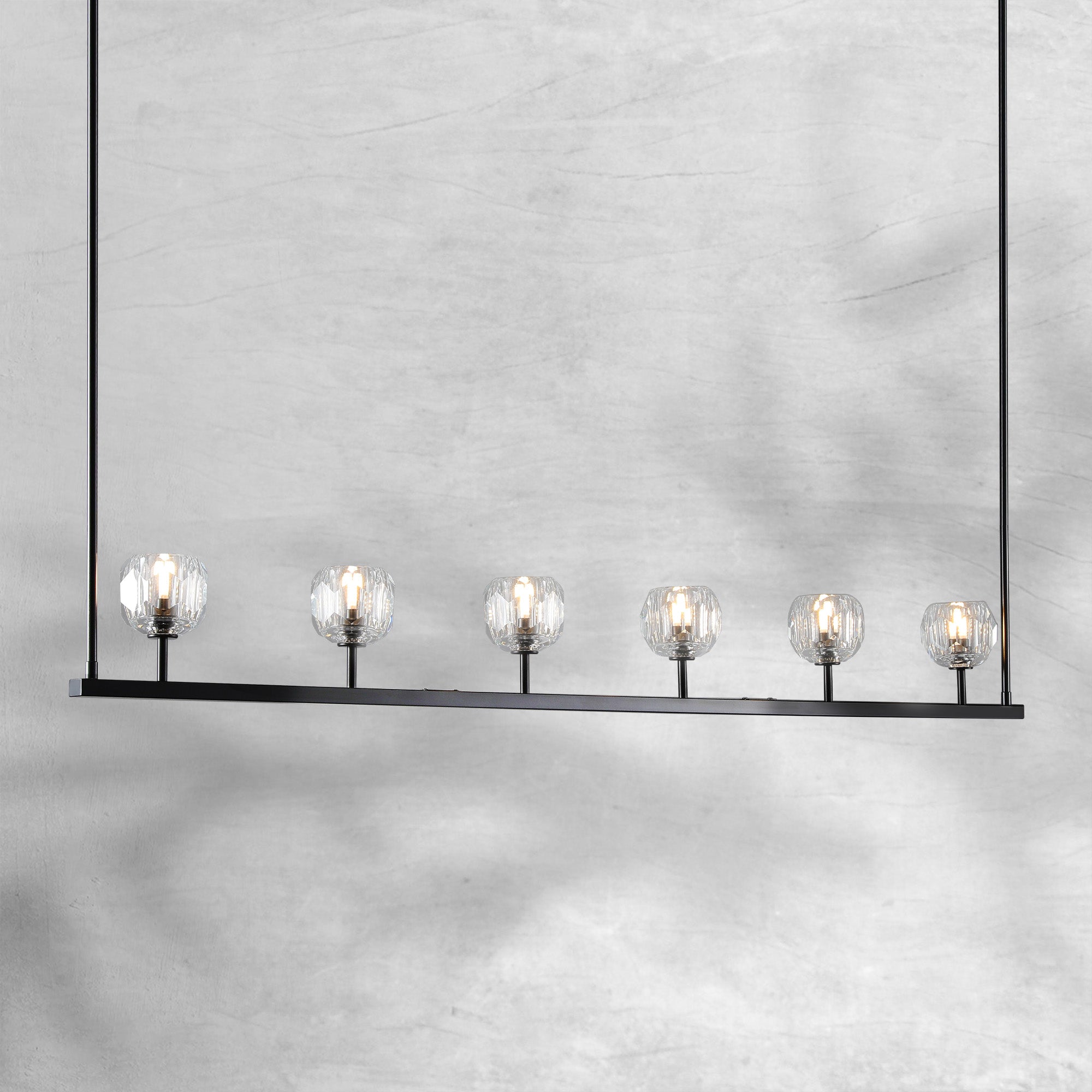 Bille De Crystal Ball Linear Chandelier 48” 60"