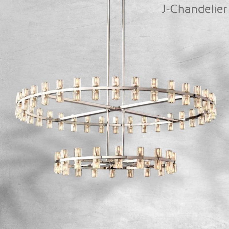 Arcachen Crystal Round 2-Tier Chandelier 60"