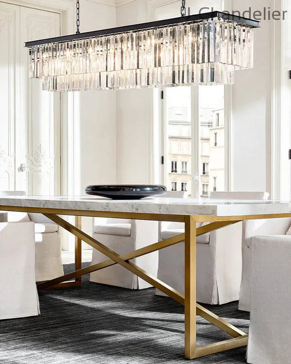 1920s Odaon Art Deco Rectangular Chandelier 40"