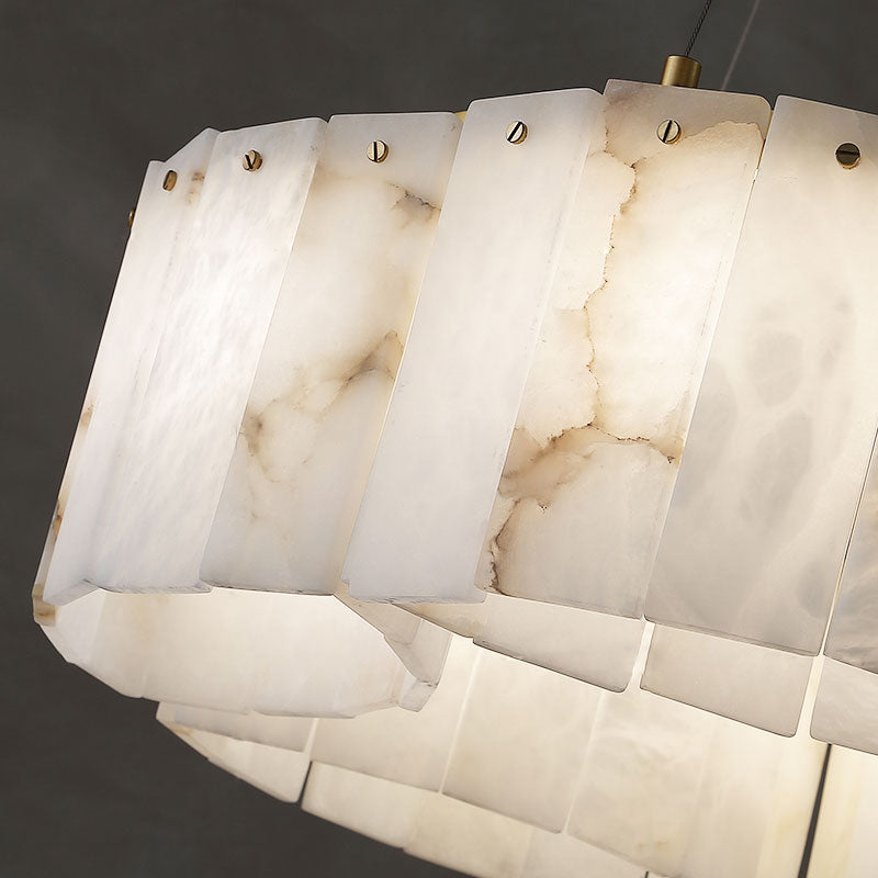 Contemporary Alabaster Flush Mount Ceiling Lamp with Warm White Glow