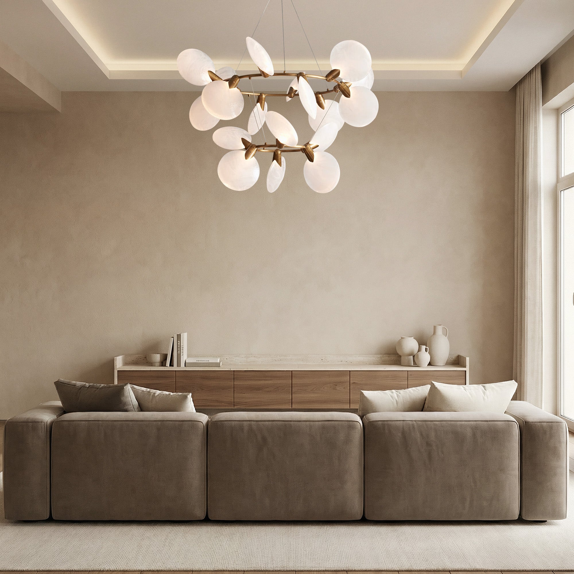 Lyla 2-Tiered Halo Chandelier