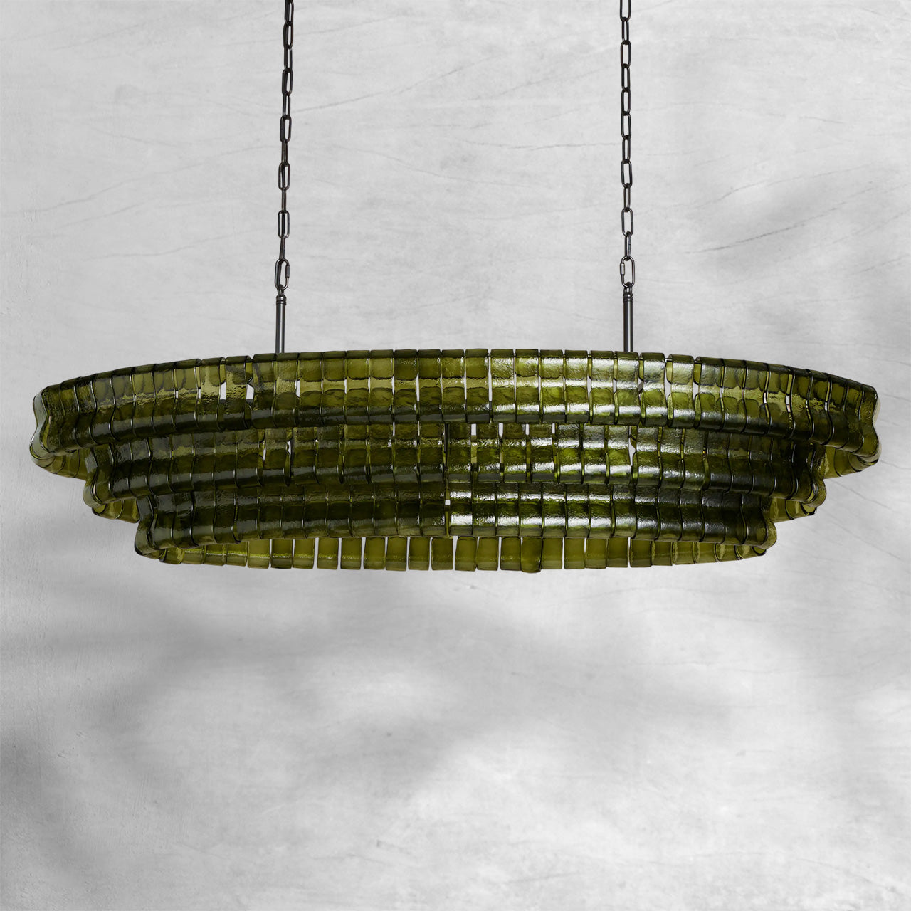 Ghiaccio Oval Chandelier 54"W/65"W