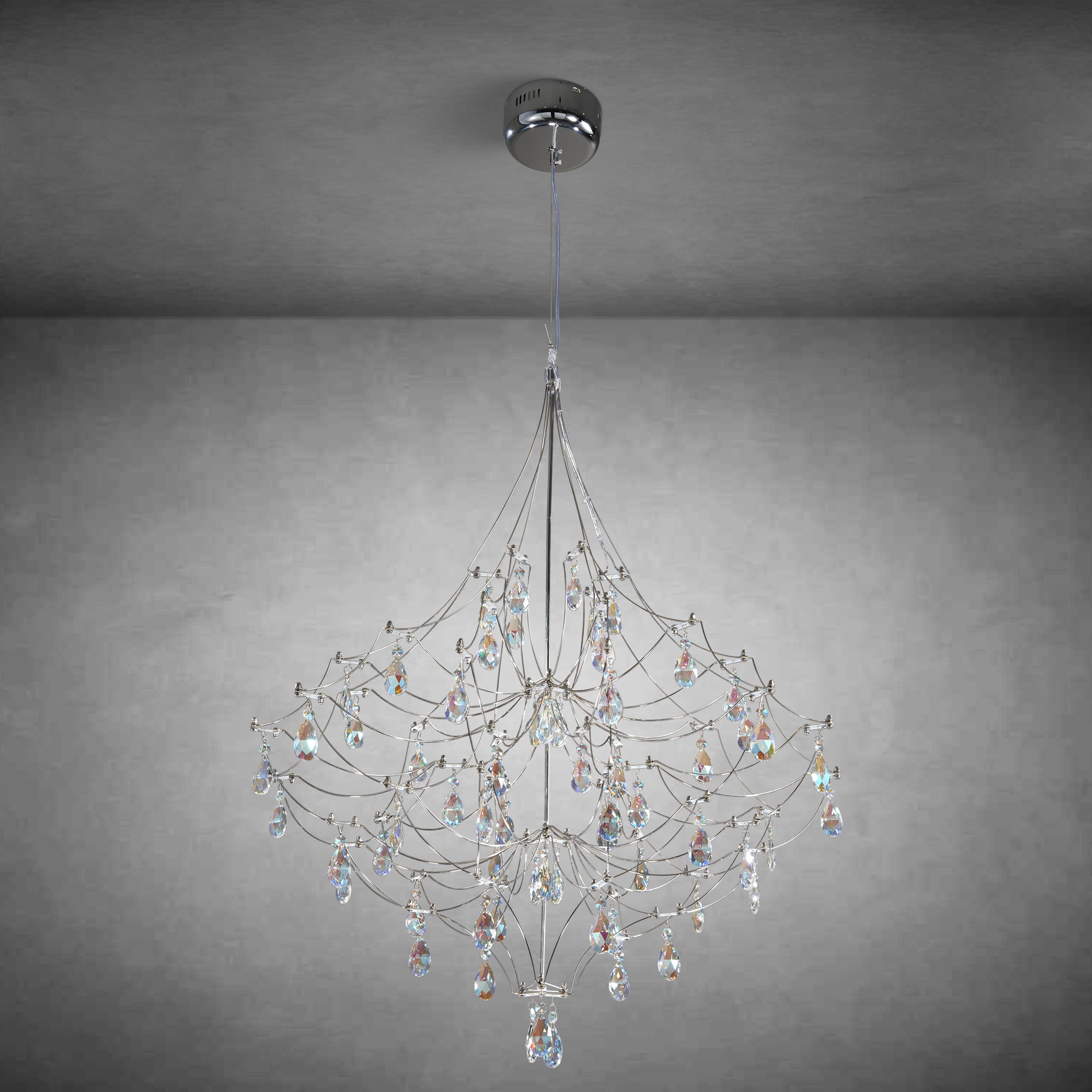 Crystal Chandelier  Sliver  Ceiling Light Fixture