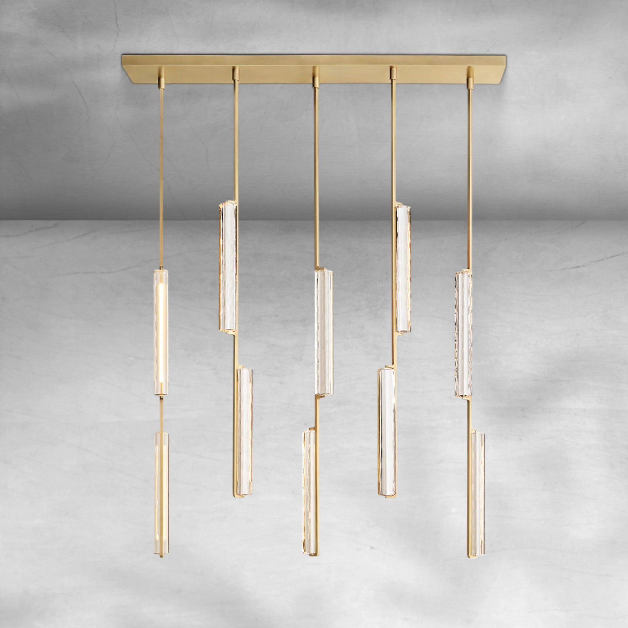 Auduban Crystal Linear Chandelier 54"