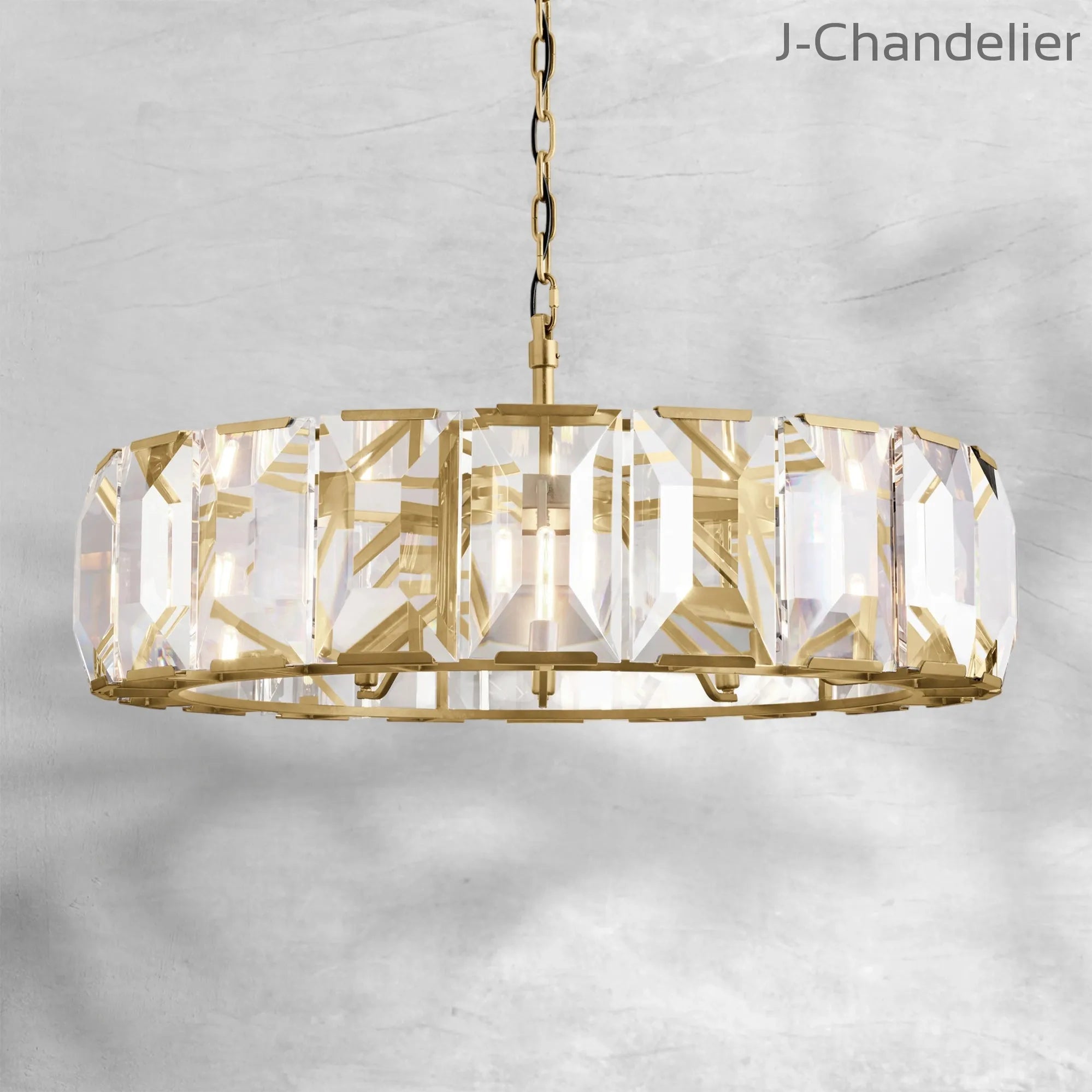 Harlew Crystal Round Chandelier 43"