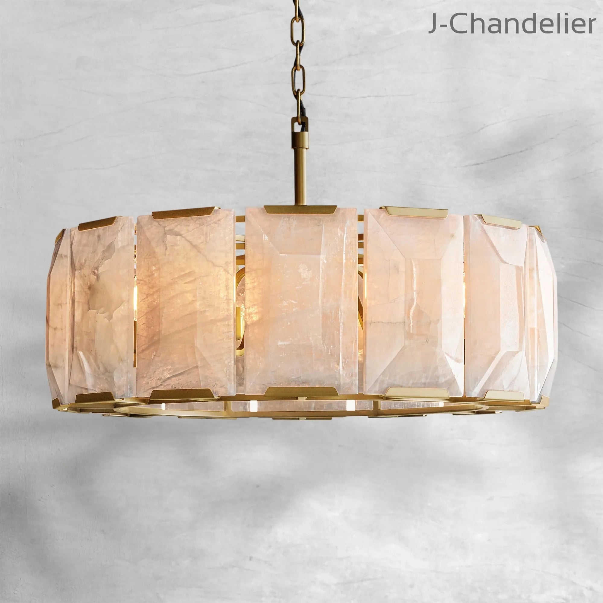 Harlew Calcite Round Chandelier 31"