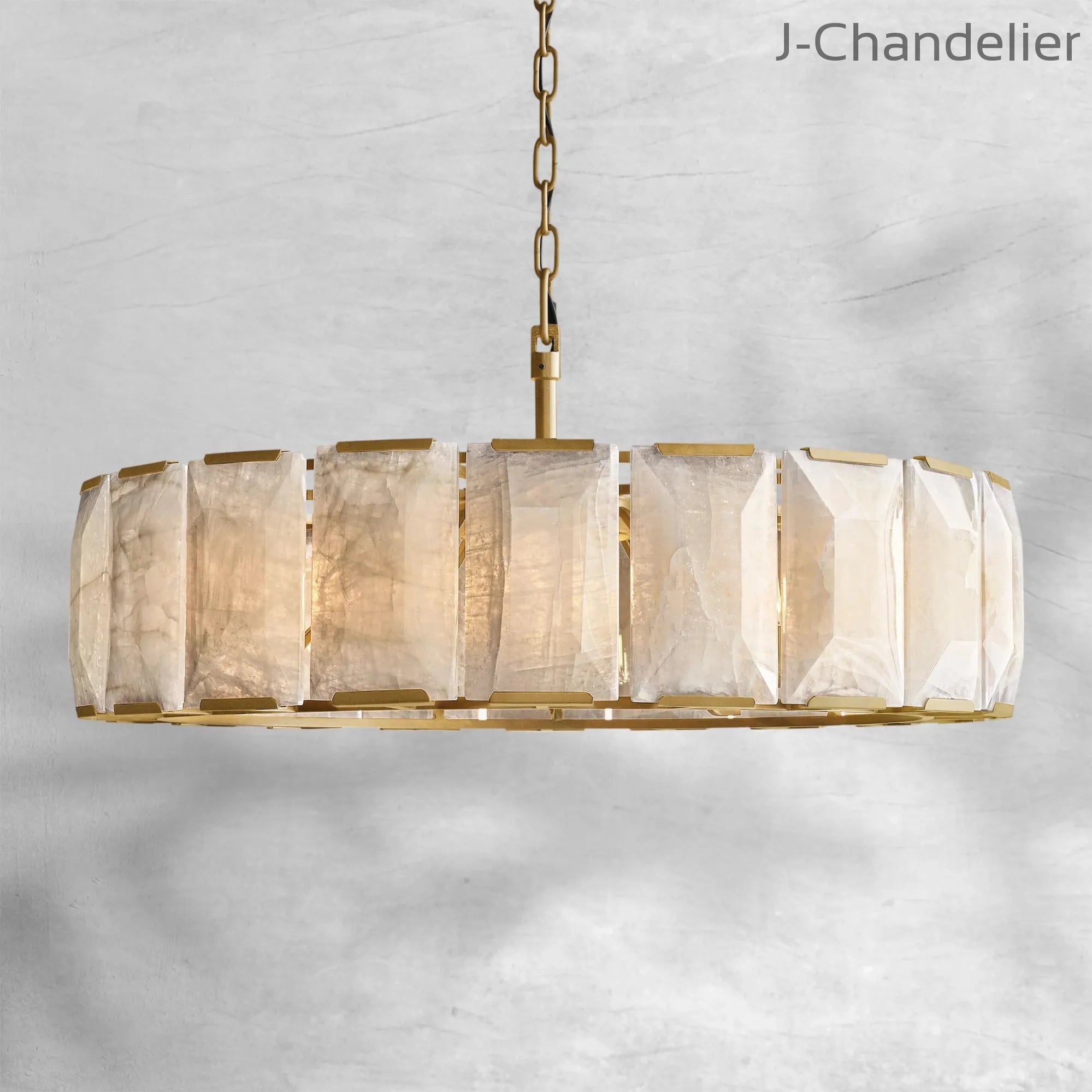 Harlew Calcite Round Chandelier 43"