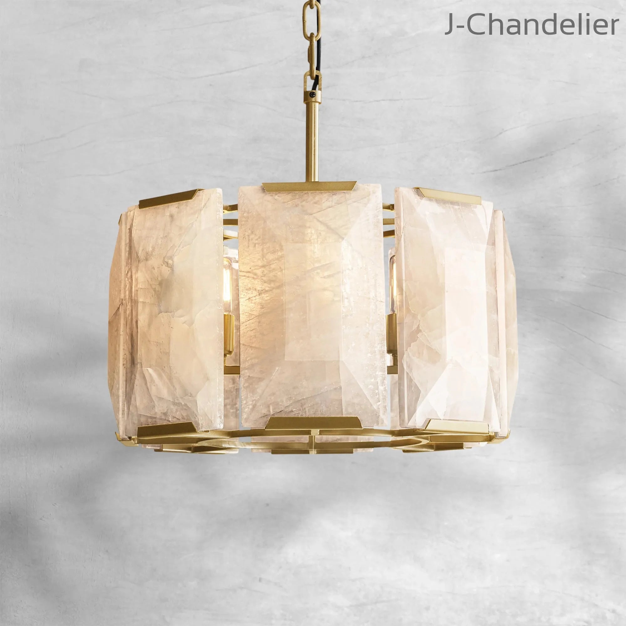 Harlew Calcite Round Chandelier 19"