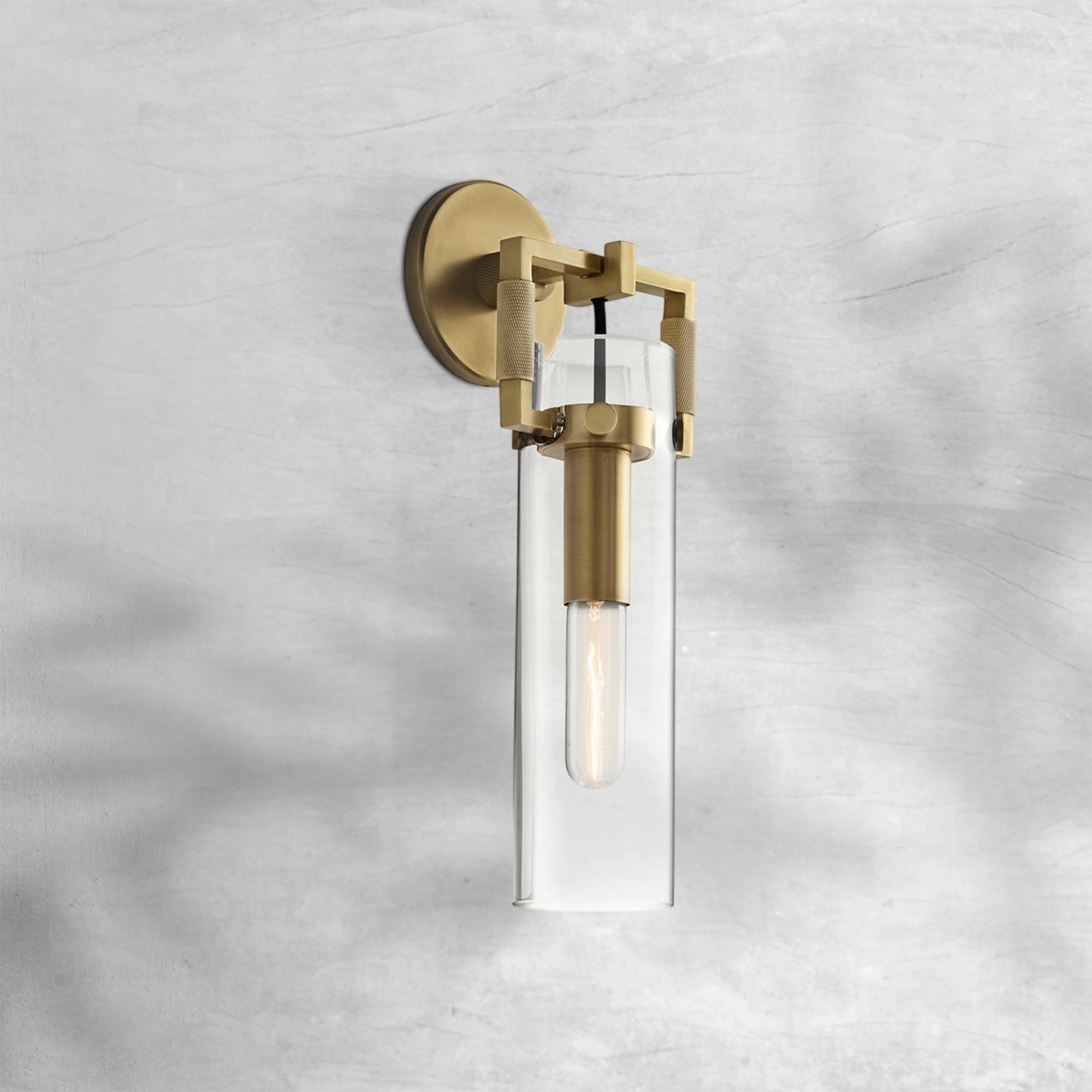 Machine Glass Cylinder Wall Sconce