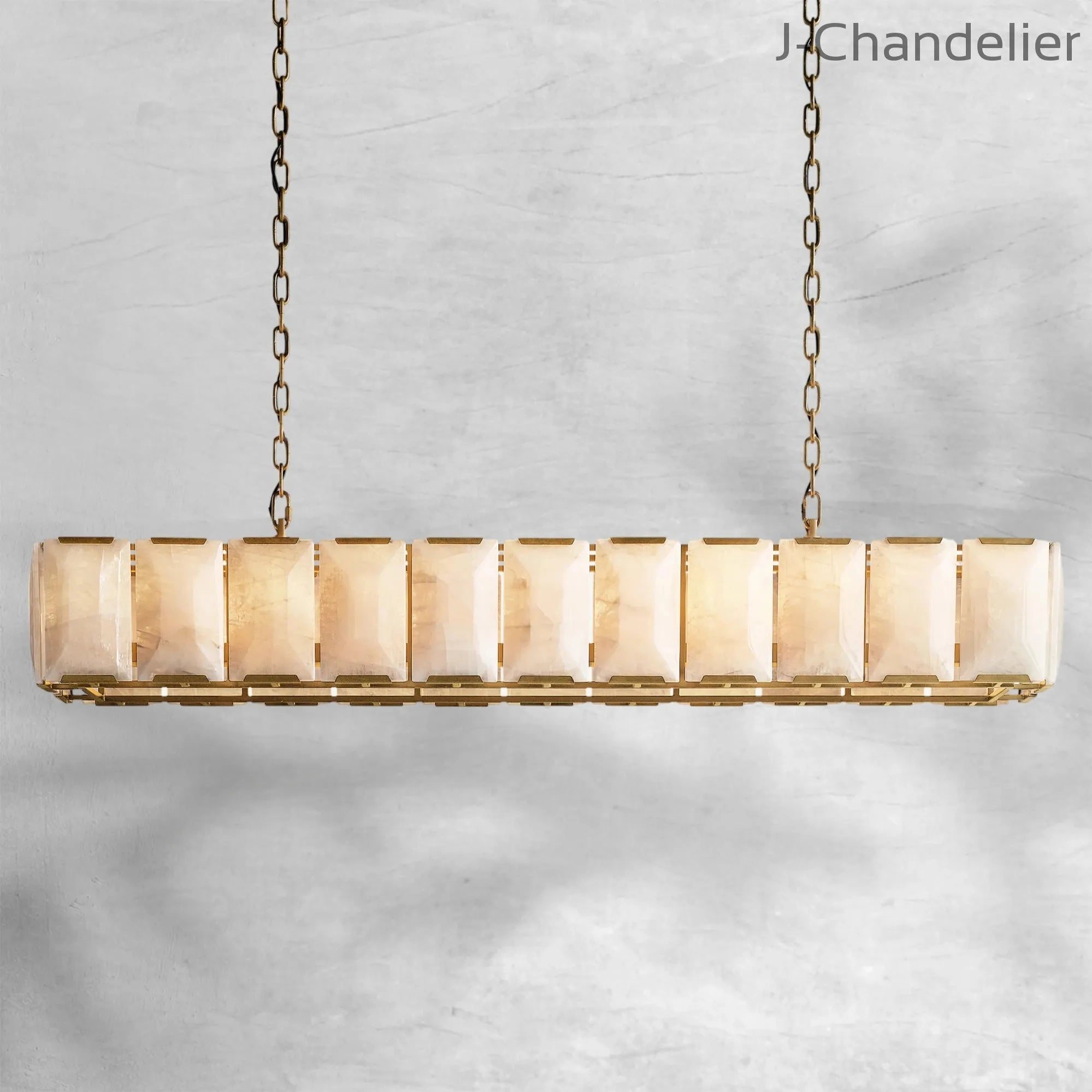 Harlew Calcite Rectangular Chandelier 74"