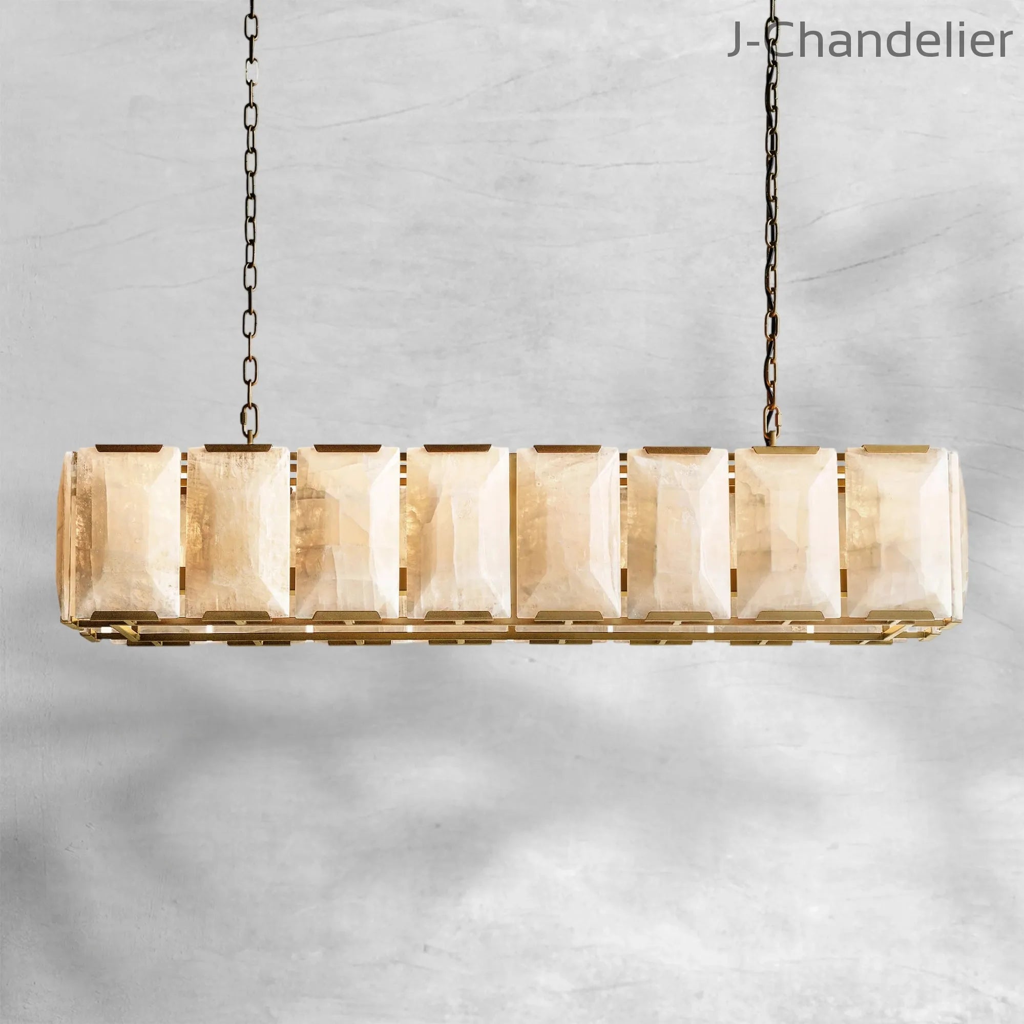 Harlew Calcite Rectangular Chandelier 54"