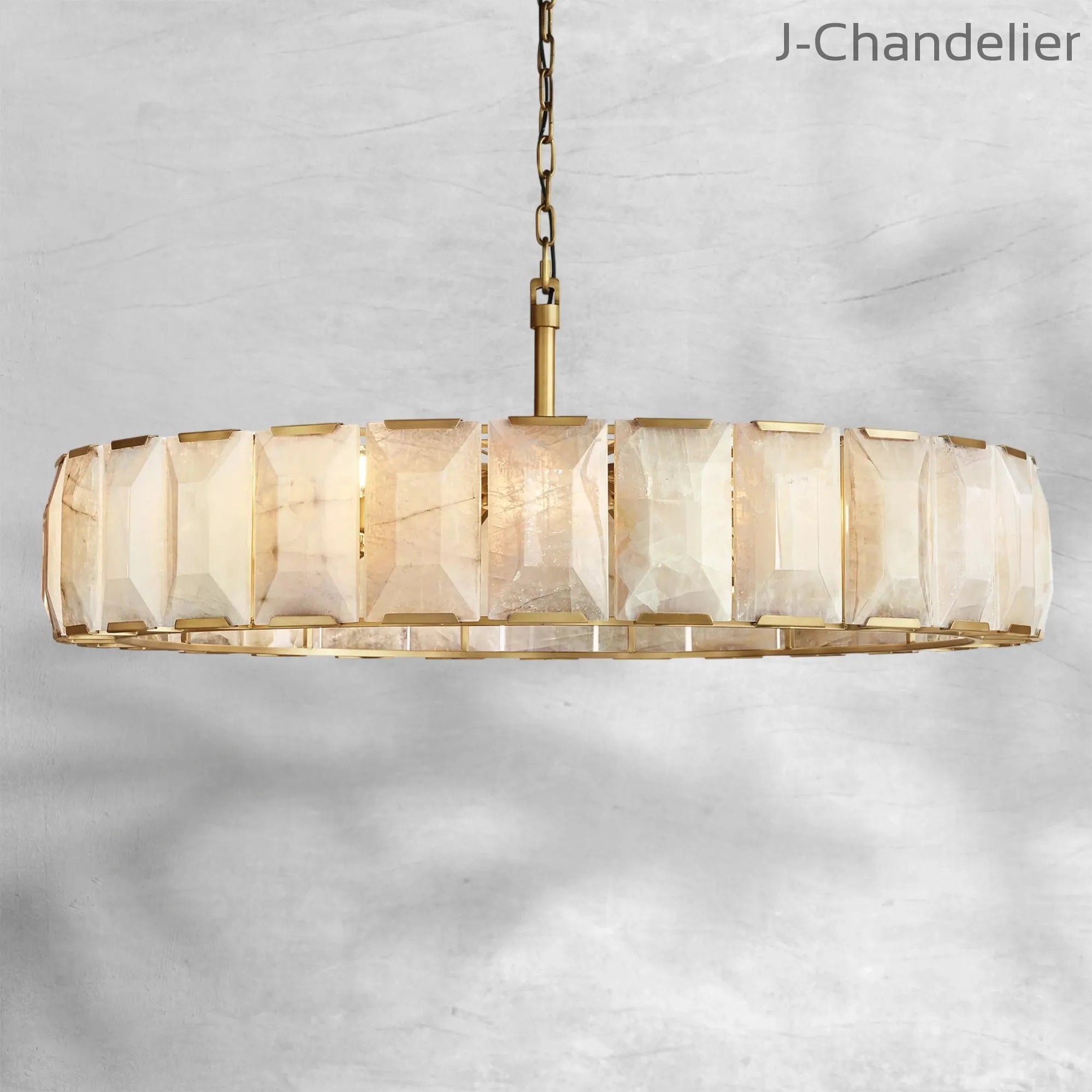 Harlew Calcite Round Chandelier 60"