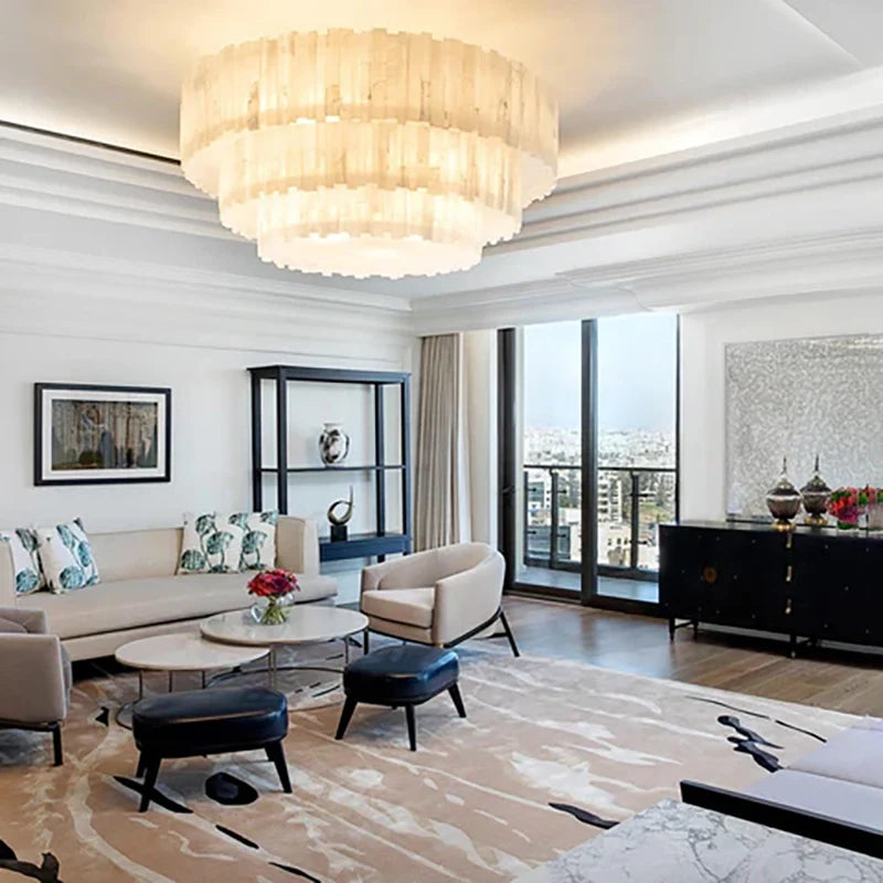 Selenine Round Multi-Tier Chandelier Nikel