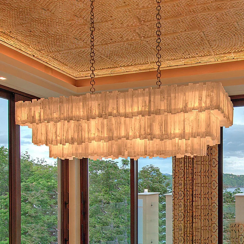 Selenine Rectangular Multi-Tier Chandelier