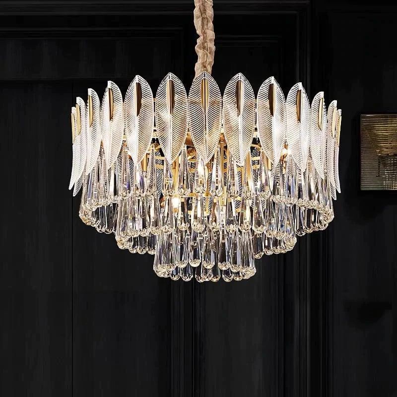 JC Fashion 3-Tier Crystal Chandelier 32"