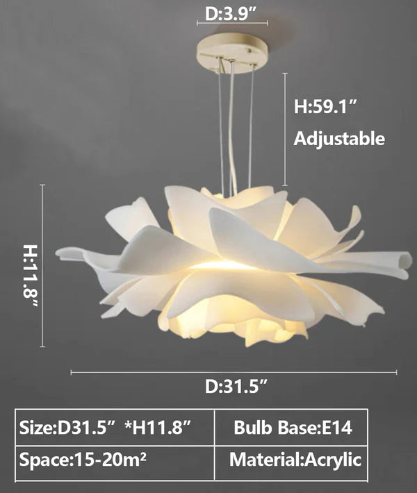 Single White Flower Ceiling Light