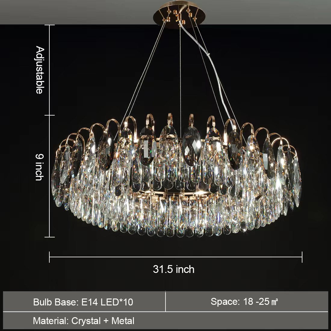 JC Luxurious K9 Crystal Chandelier