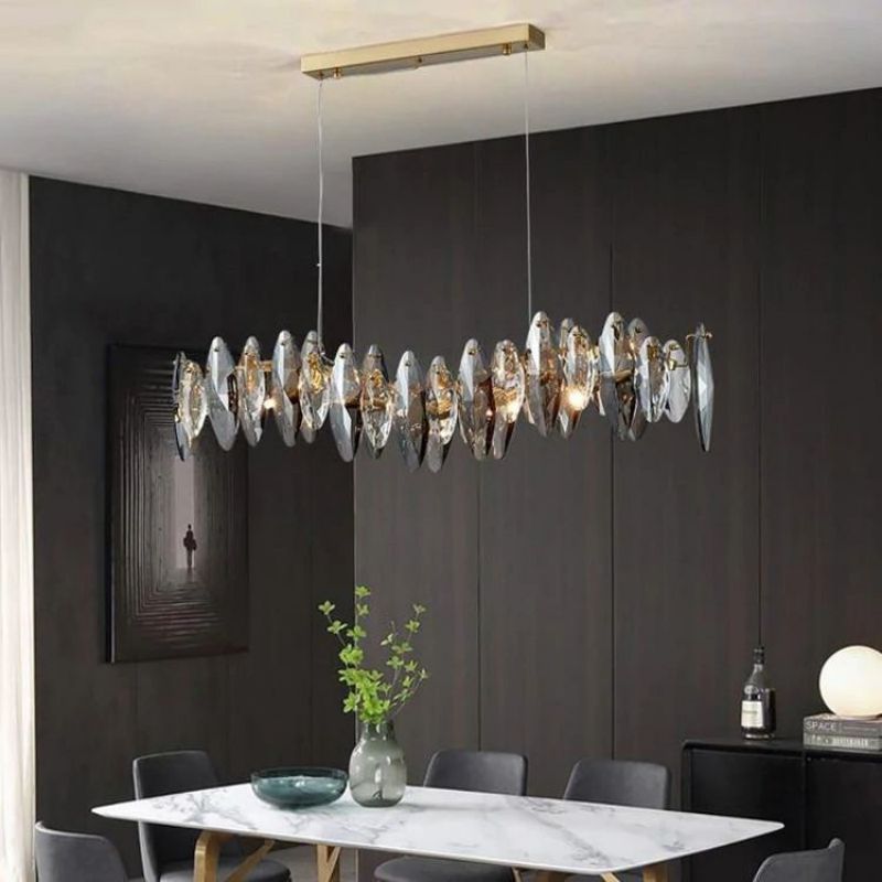 JC Luxirious Crystal Linear Chandelier L47"