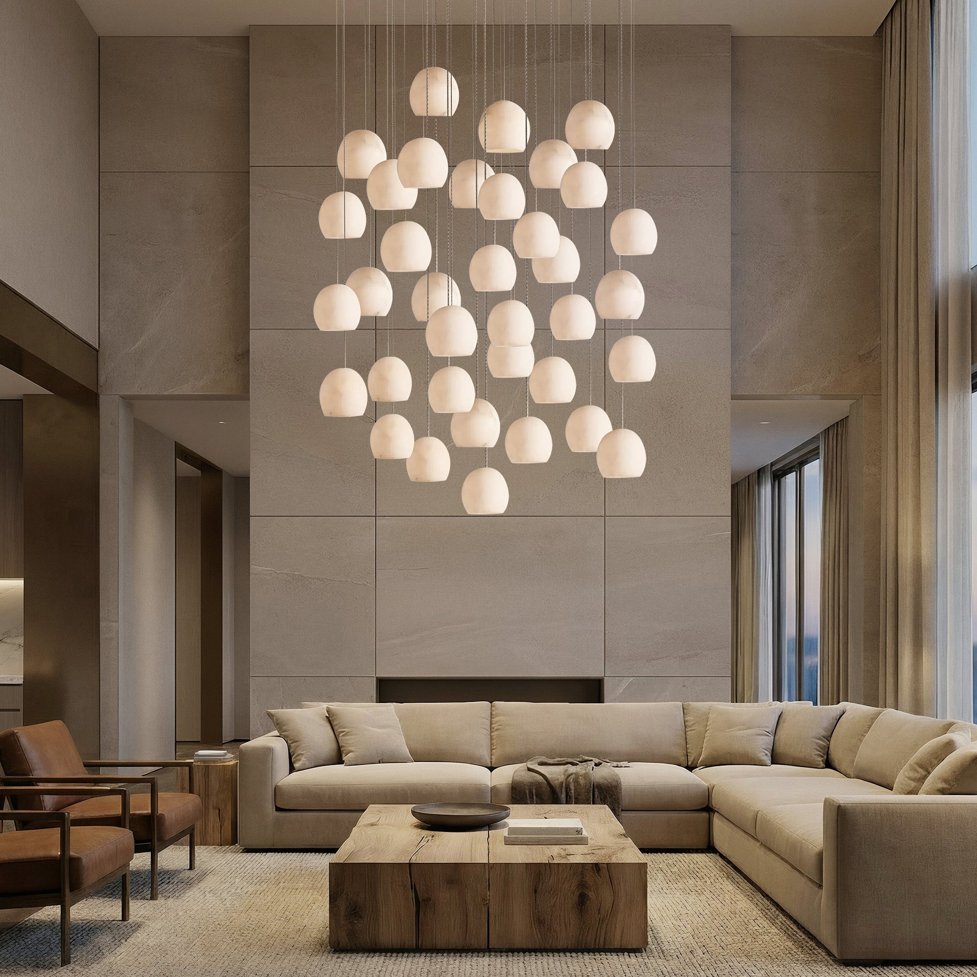 Maeva Round Chandelier 3/7/15/36 Light