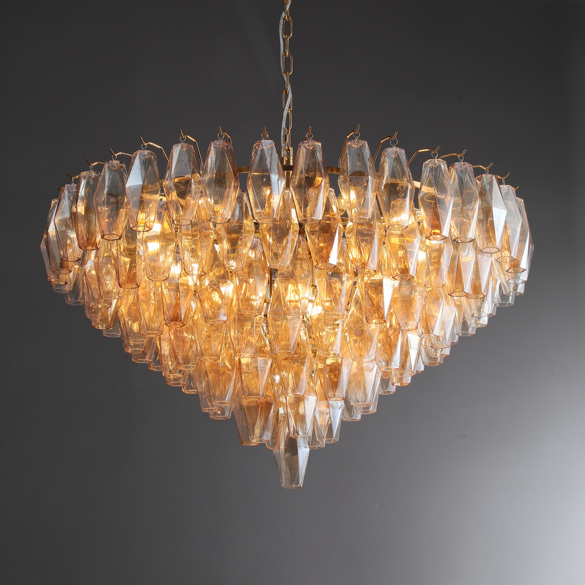 Chiaravalle Glass Tiered Round Chandelier 37"D 47"D 62"D
