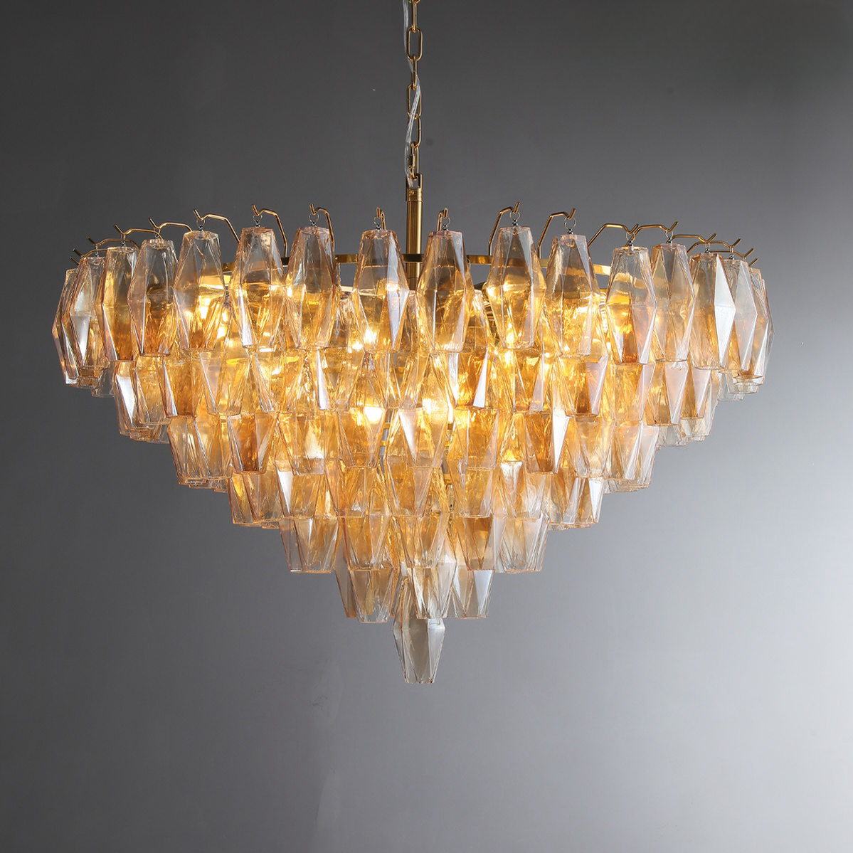 Chiaravalle Glass Tiered Round Chandelier 37"D 47"D 62"D