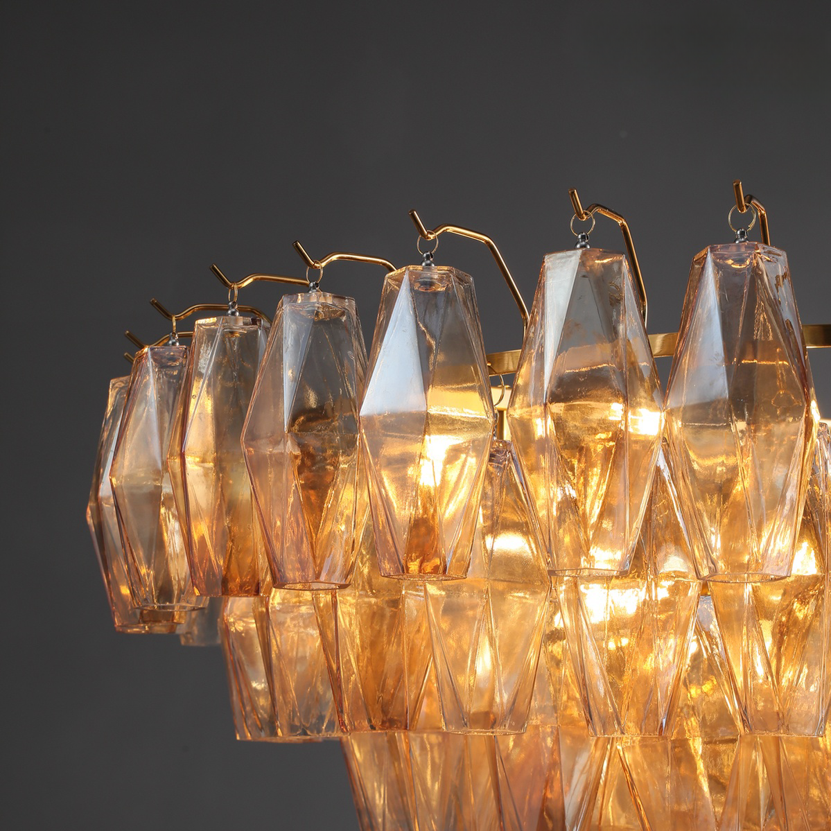 Chiaravalle Glass Tiered Round Chandelier 37"D 47"D 62"D