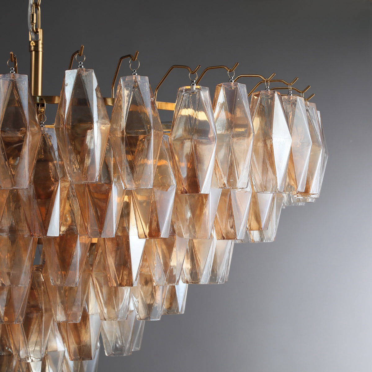 Chiaravalle Glass Tiered Round Chandelier 37"D 47"D 62"D