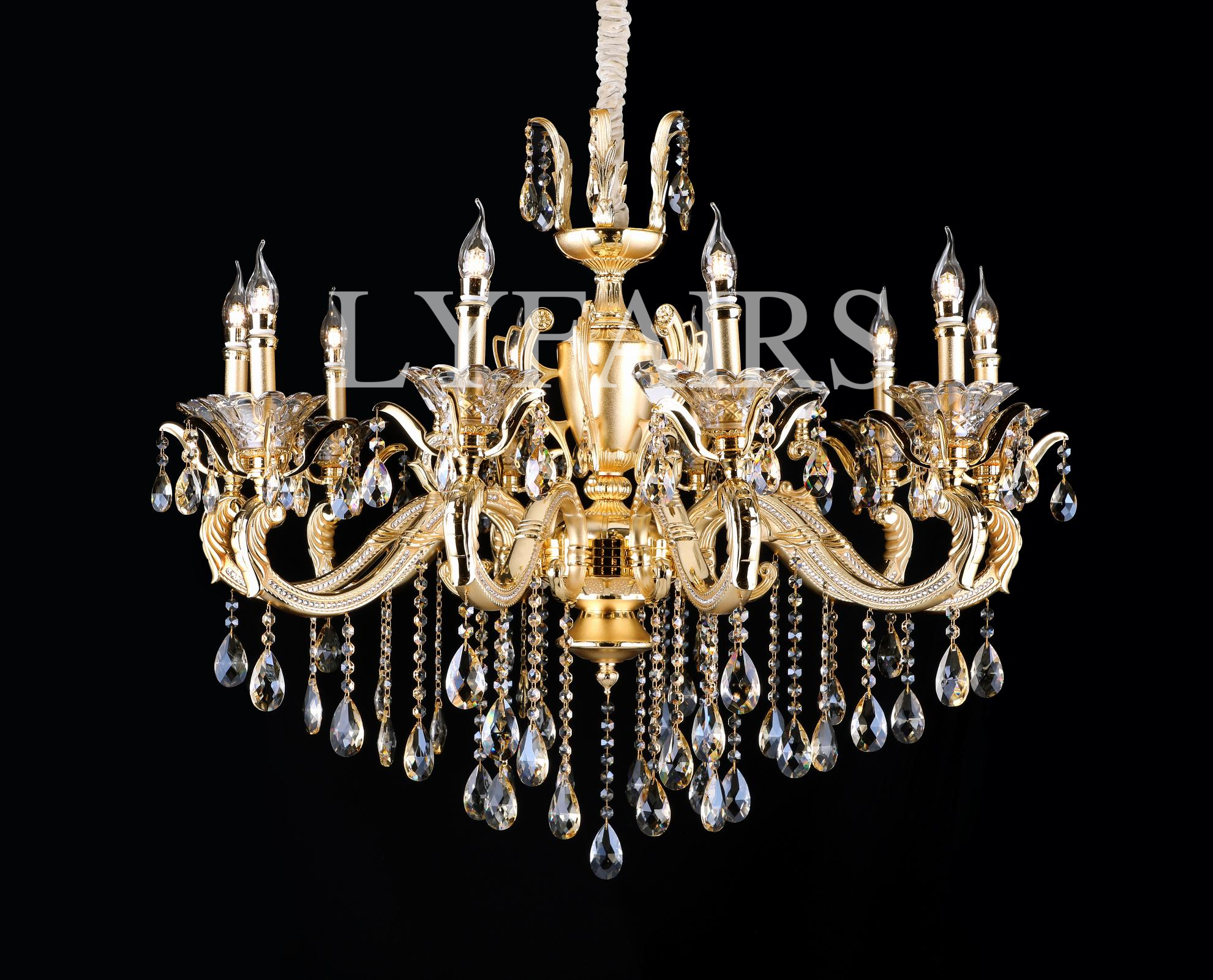 Royal Baroque Revival Vintage Chandelier Series with Waterfall Crystal