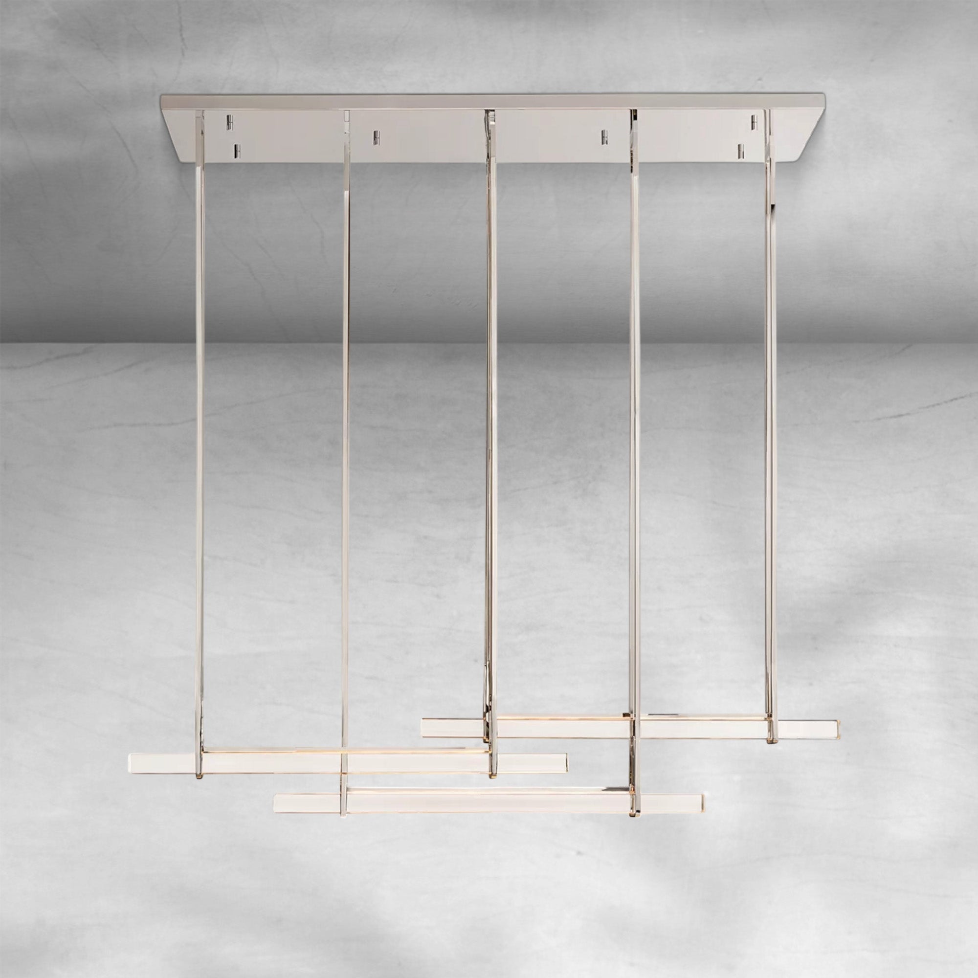 Auduban Crystal Triple Bar Linear Chandelier