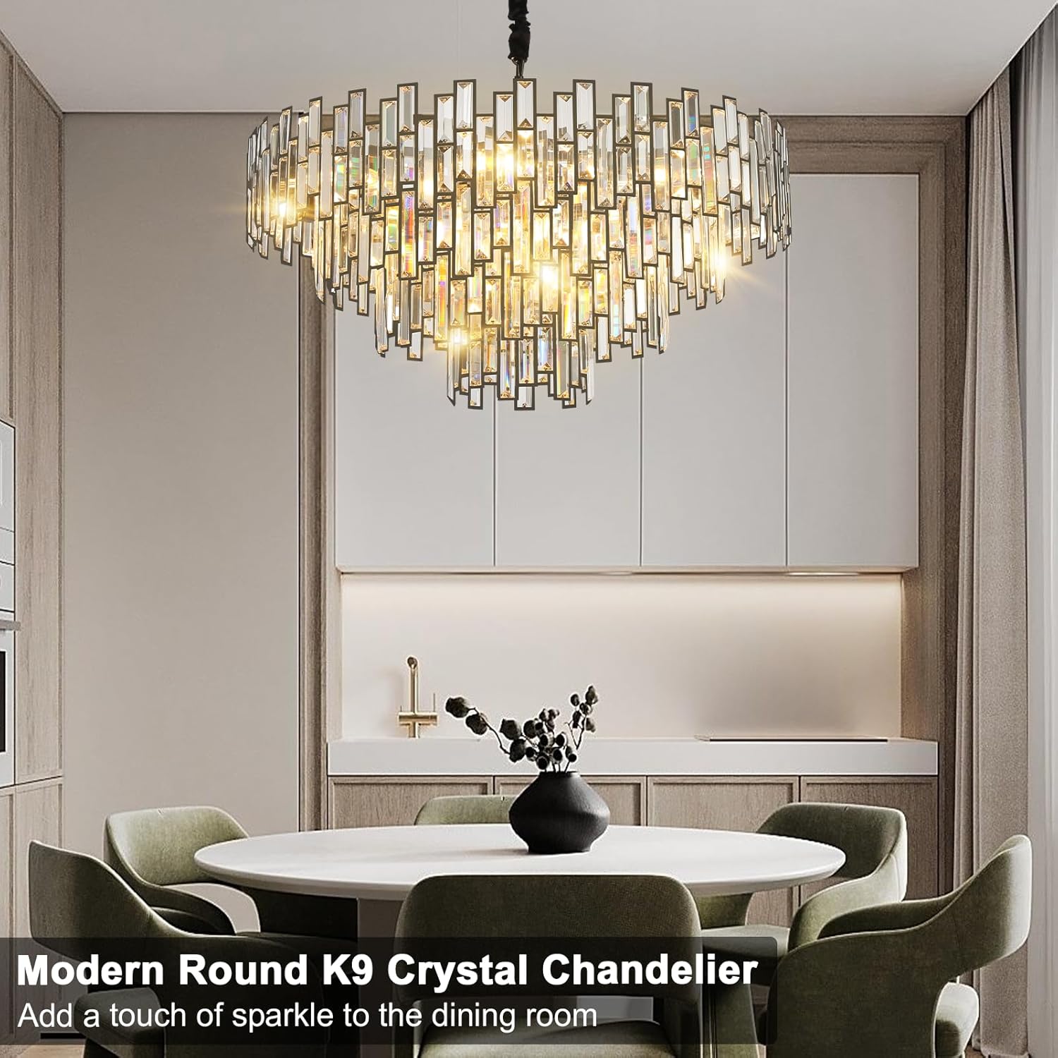 Modern Crystal Chandelier for High Ceilings