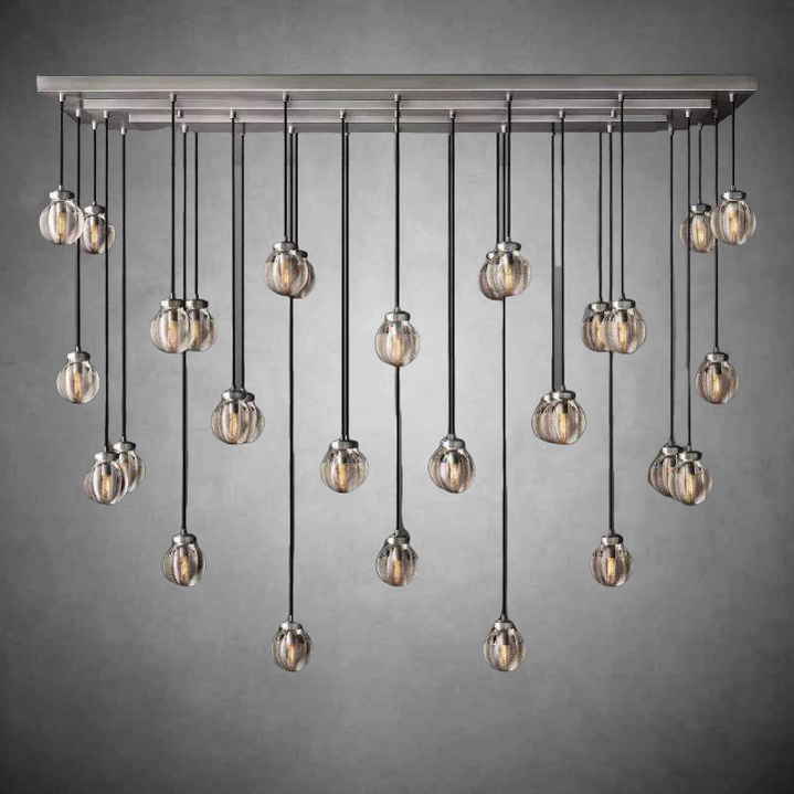 Perla Spherical Modern Rectangular Chandelier 72”