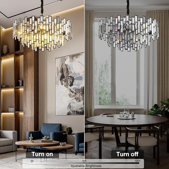 Modern Crystal Chandelier for High Ceilings