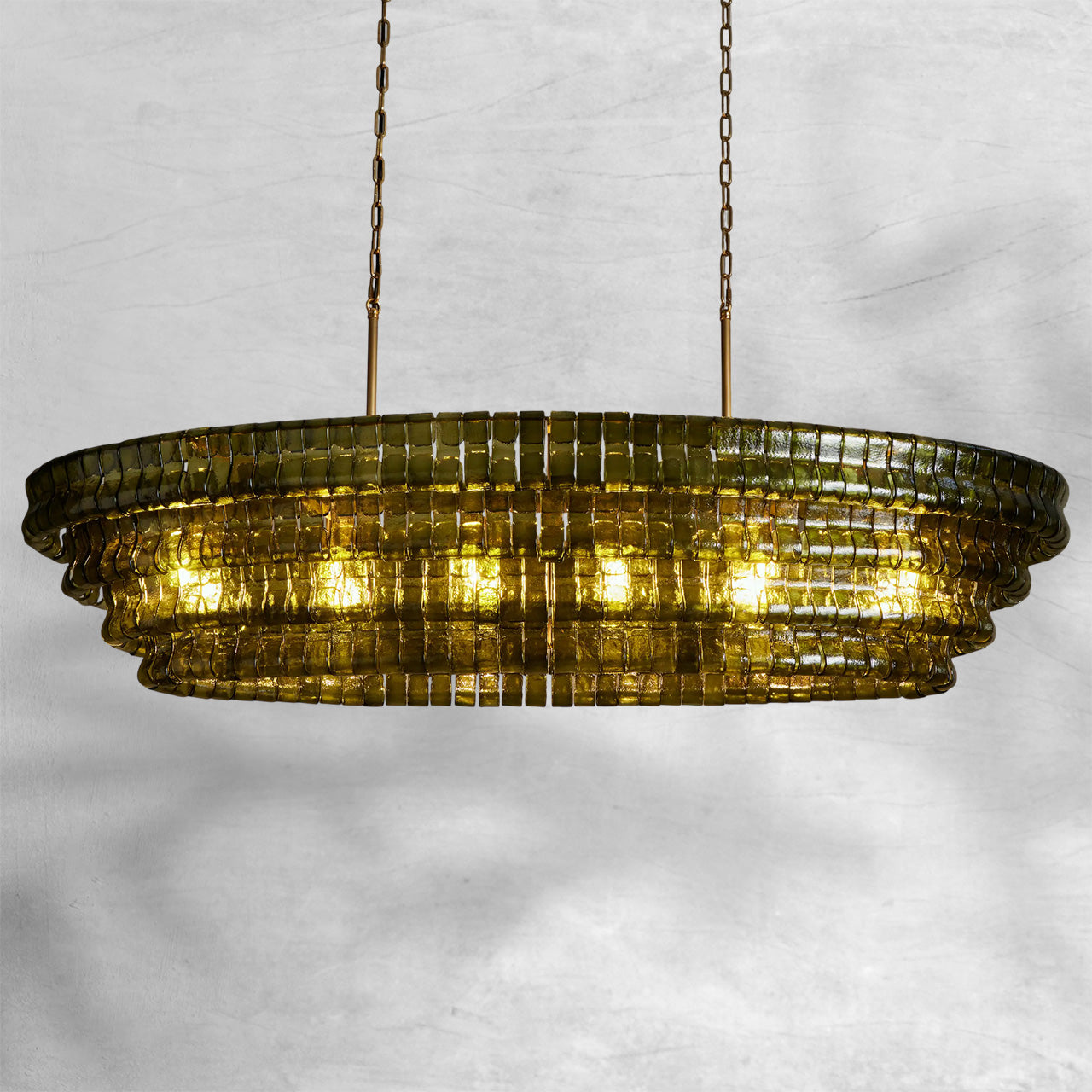 Ghiaccio Oval Chandelier 54"W/65"W