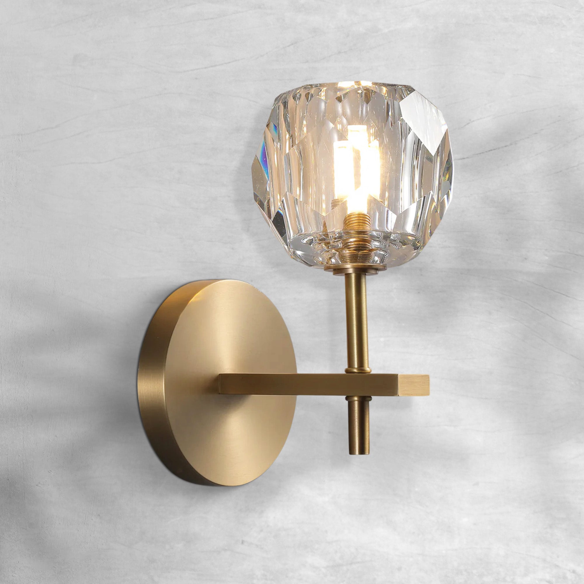 Bille De Crystal Glass Short Wall Sconce
