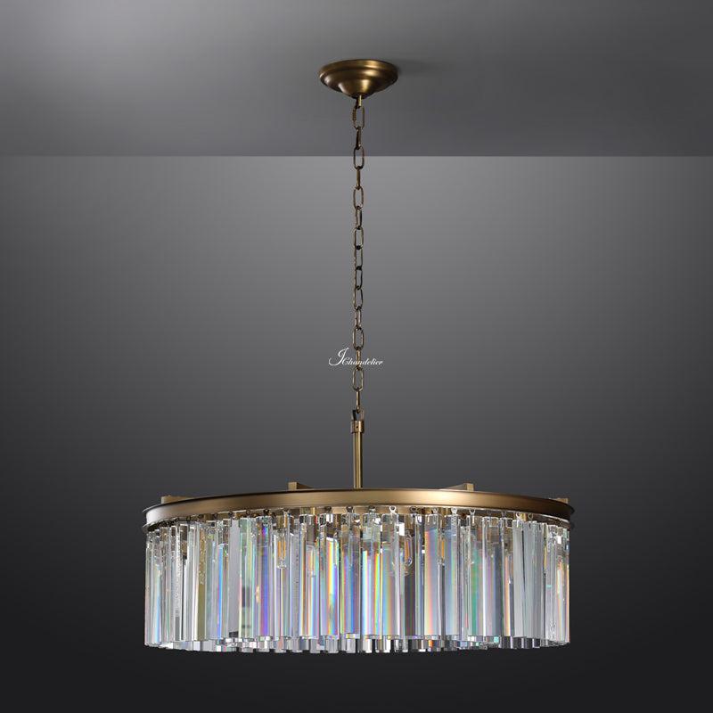 1920s Orion Art Deco Round Chandelier 32"D/43"D