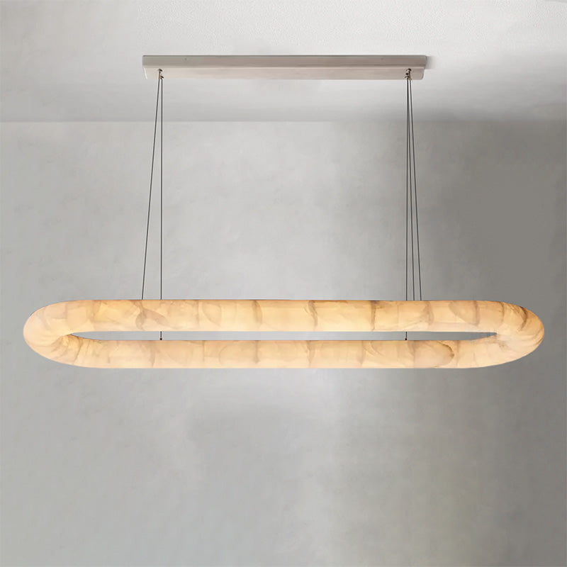 Rivaga Lisse Alabaster Oval Chandelier 57" 74"