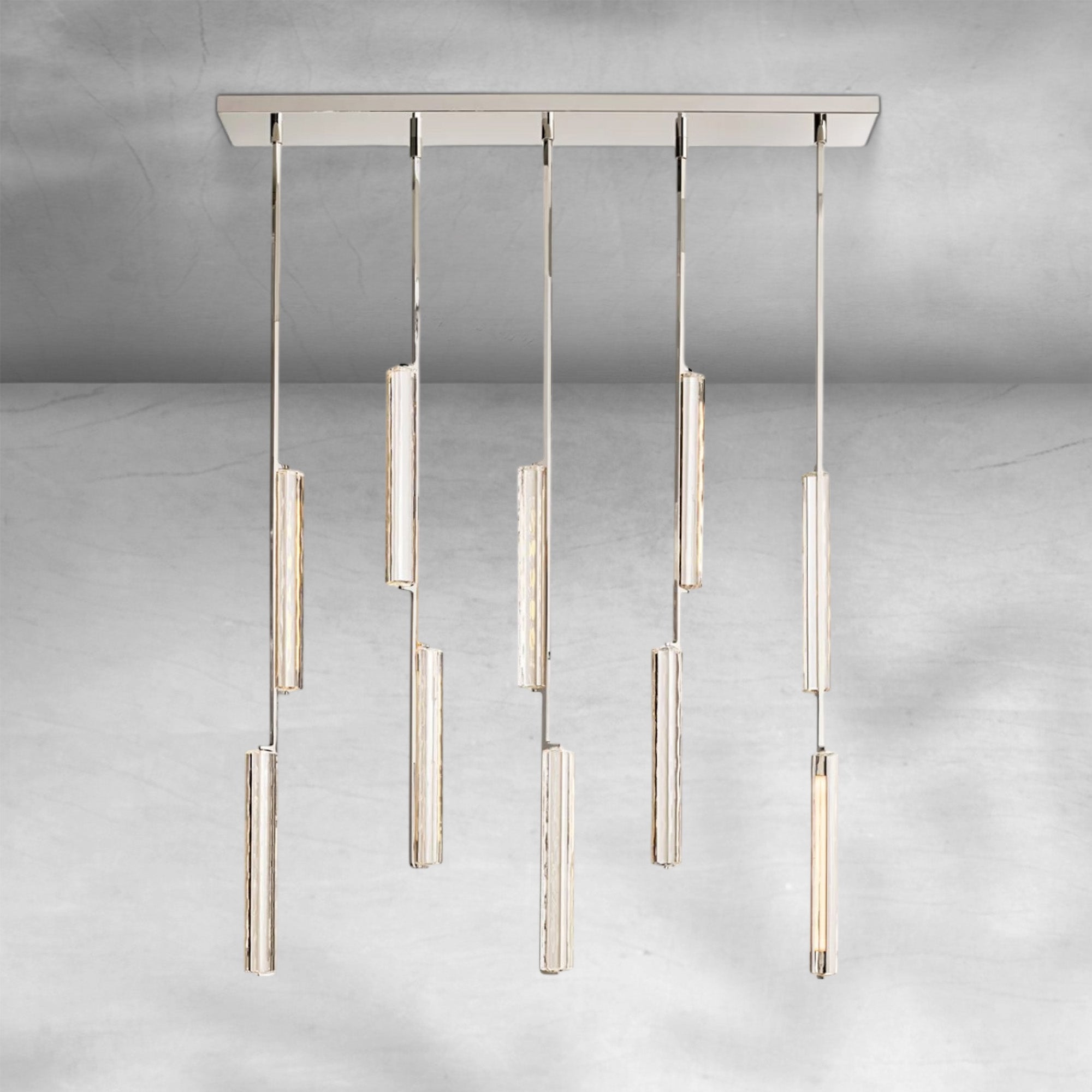 Auduban Crystal Linear Chandelier 54"