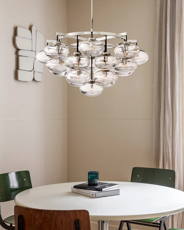 Cabrlet Clear Glass Round Chandelier 36"