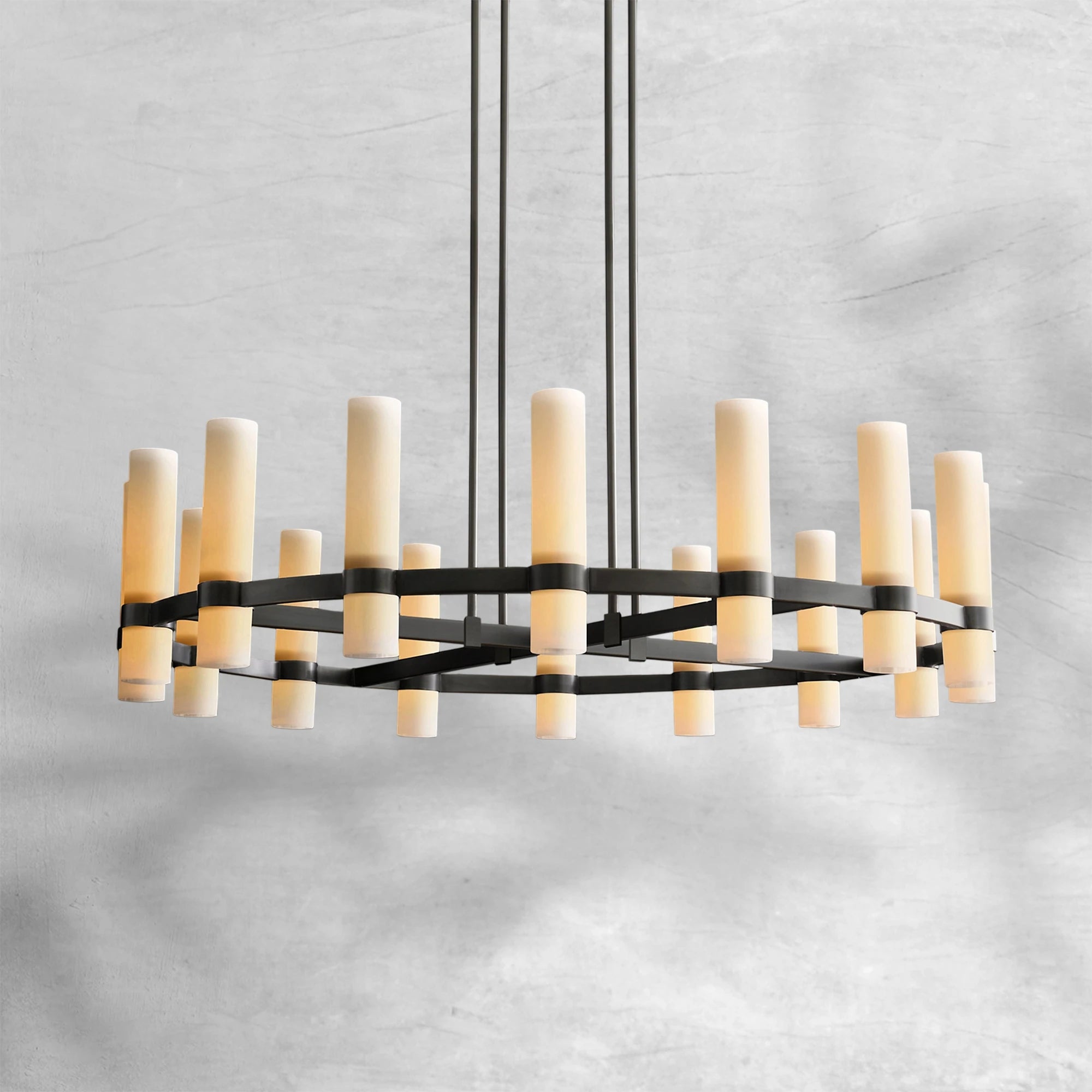 Lavelle Round Milk Glass Chandelier