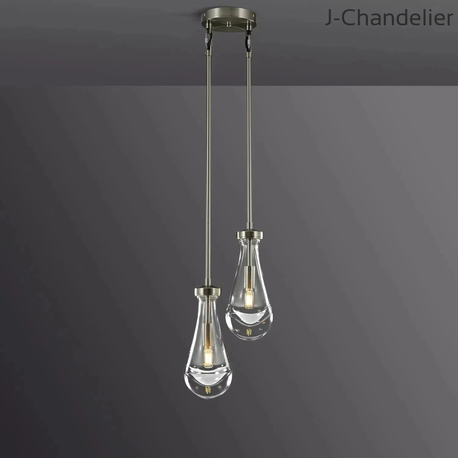 Raindrop 2-Light Cord Round Chandelier