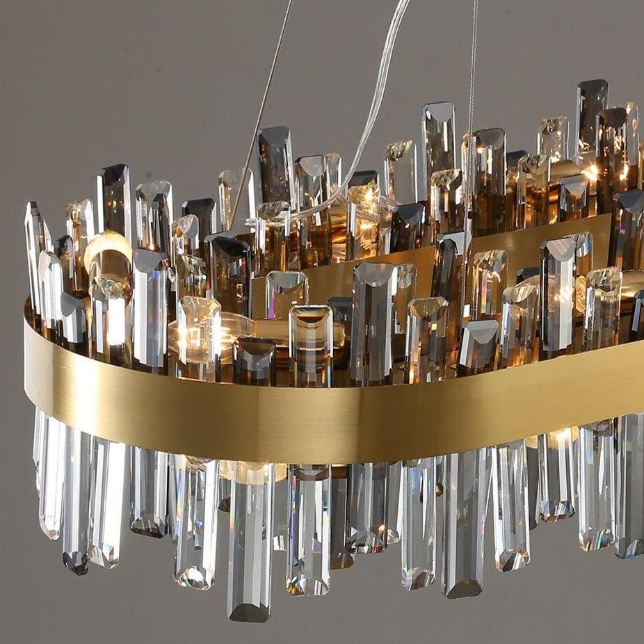 Elegance Rectangle Golden Lamp frame Crystal Chandelier 32" / 47"