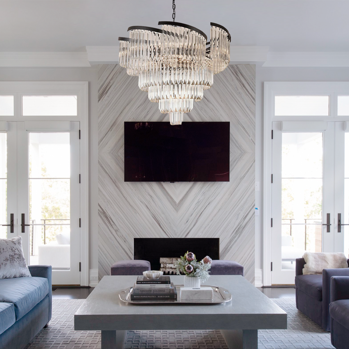 Twin Palms Crystal Chandelier
