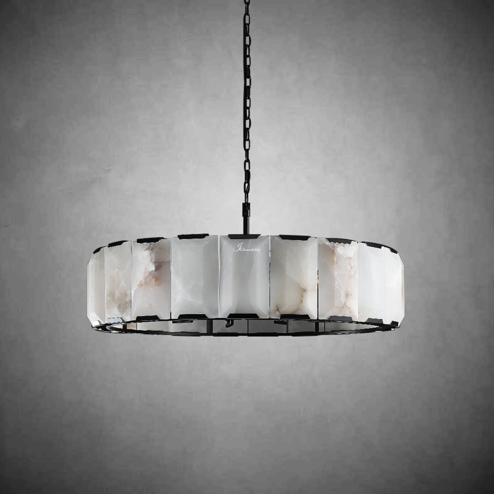 Harlew Calcite Round Chandelier 43"