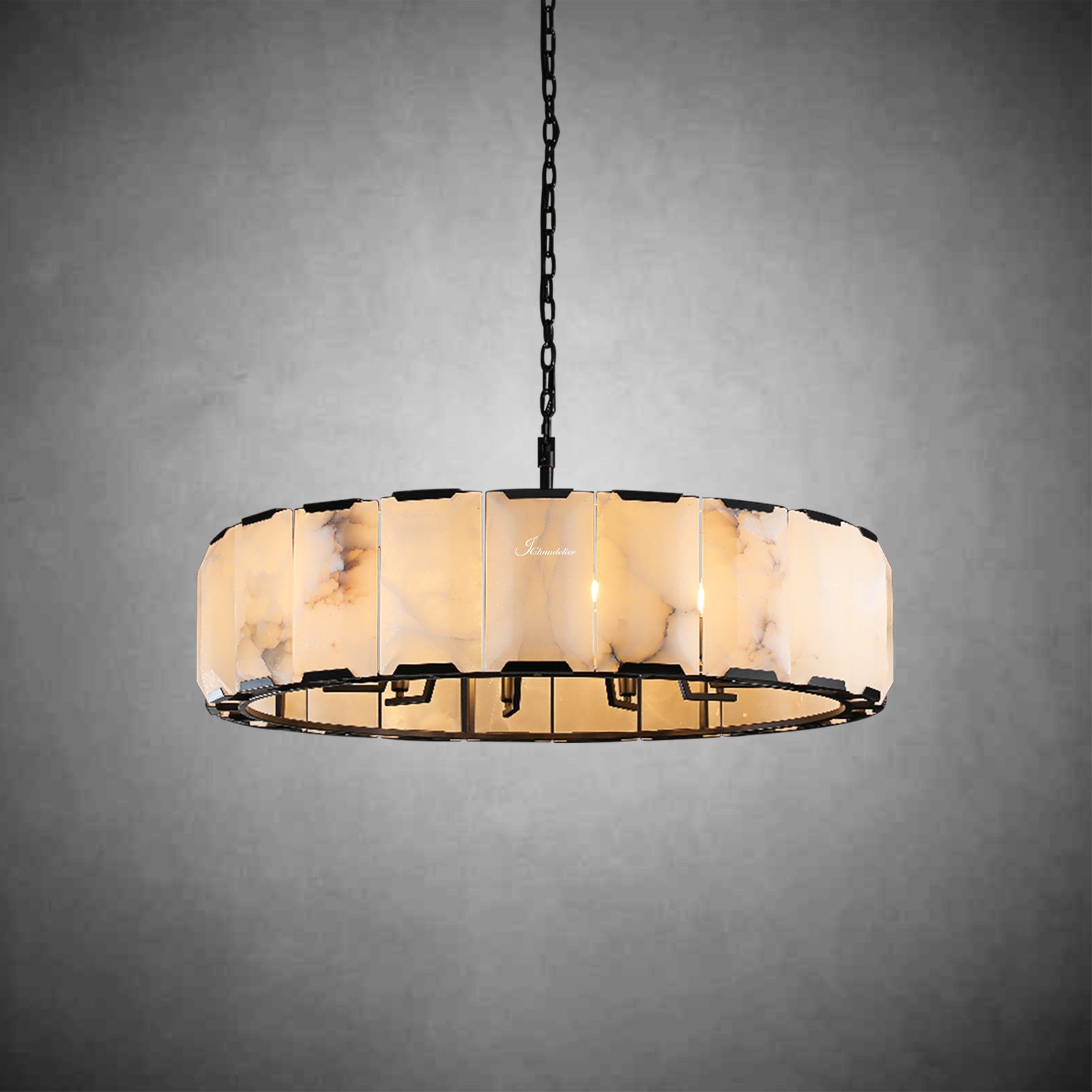 Harlew Calcite Round Chandelier 43"