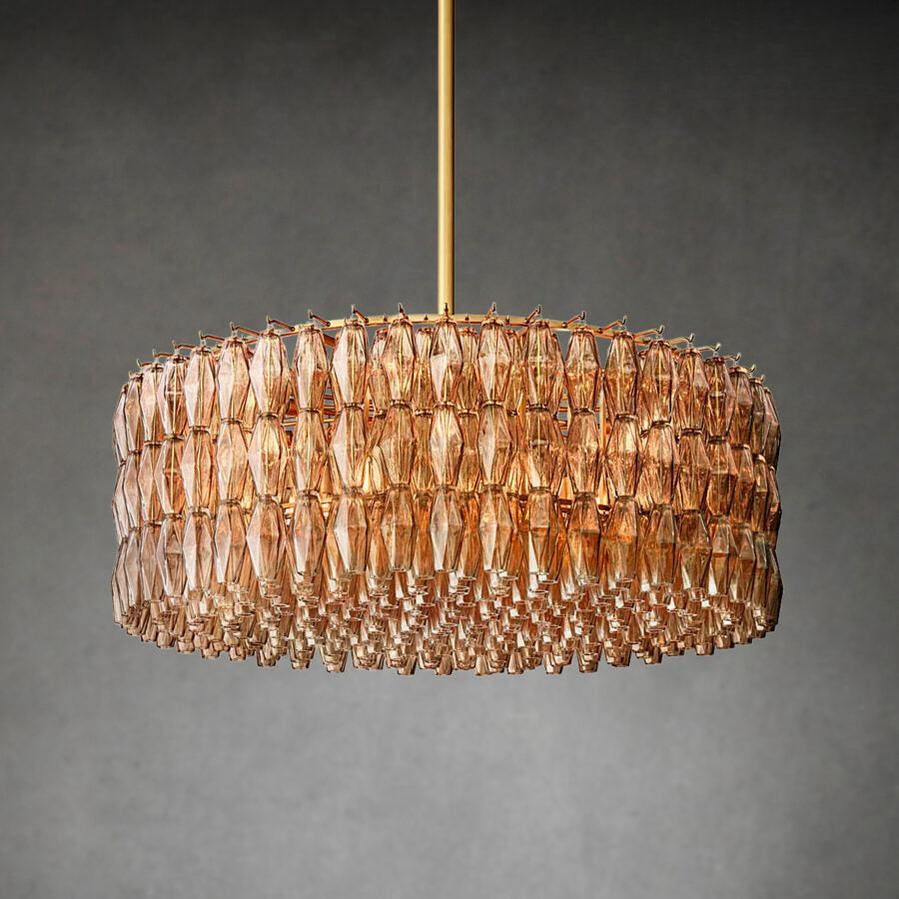 Chiaravalle Smoke Glass Round Chandelier 37"47‘’62‘’